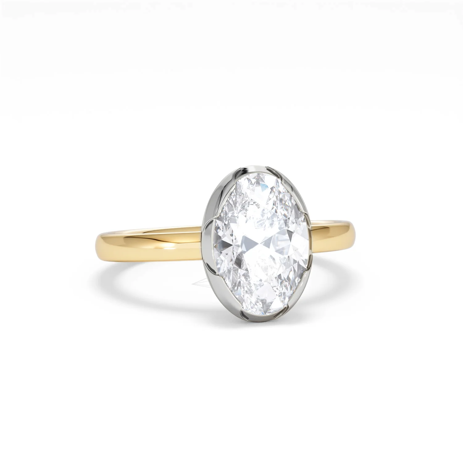 Muse 2.00ct Oval Cut Lab Grown Solitaire Engagement Ring in 18K Yellow Gold - Image 10