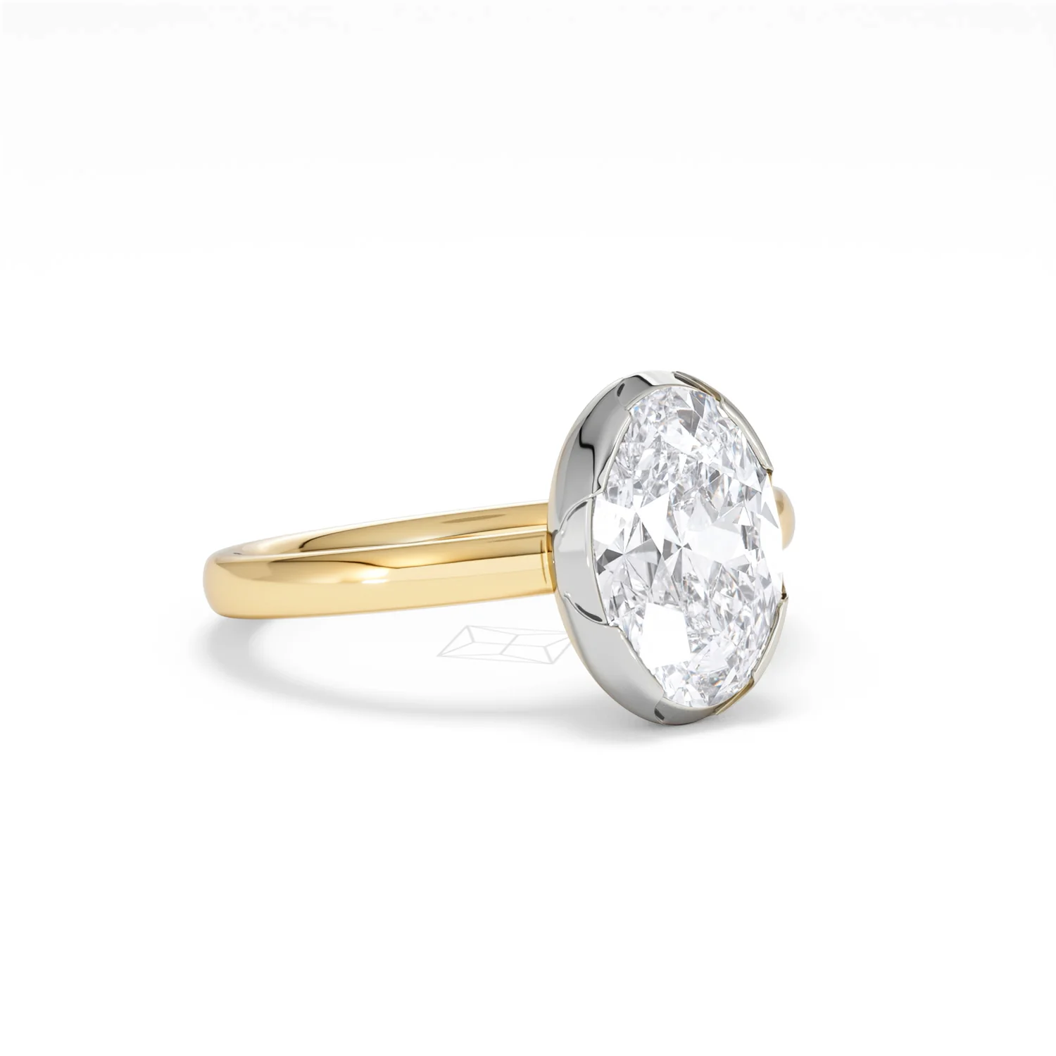 Muse 2.00ct Oval Cut Lab Grown Solitaire Engagement Ring in 18K Yellow Gold - Image 14