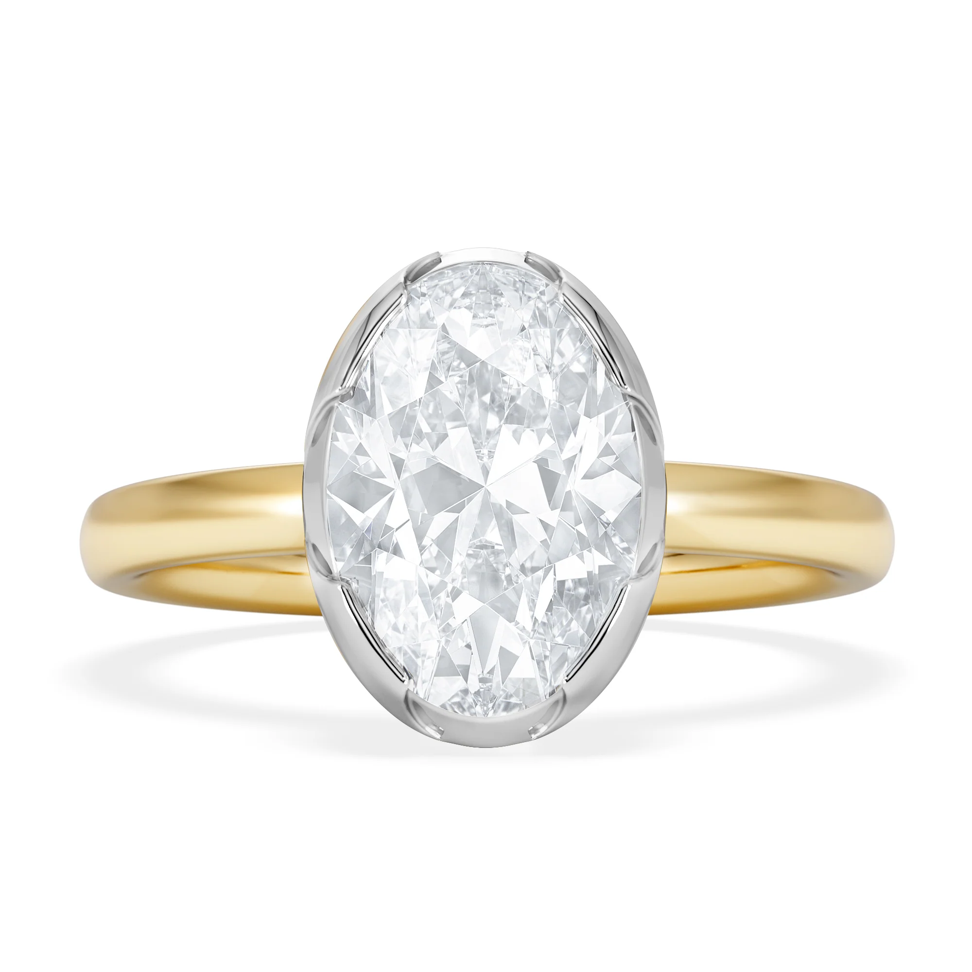 Muse 2.00ct Oval Cut Lab Grown Solitaire Engagement Ring in 18K Yellow Gold - Image 6