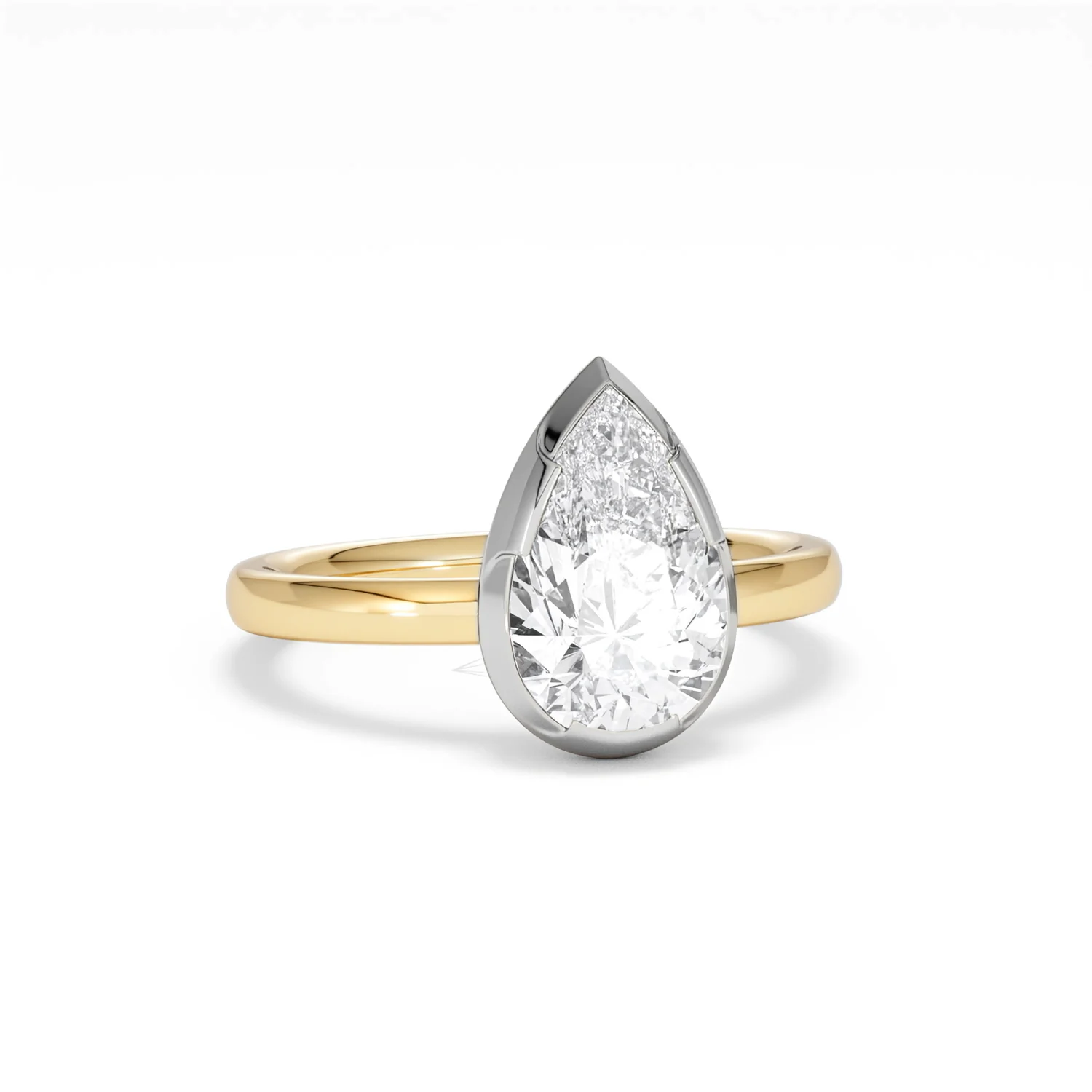 Muse 2.00ct Pear Cut Lab Grown Solitaire Engagement Ring in 18K Yellow Gold - Image 10