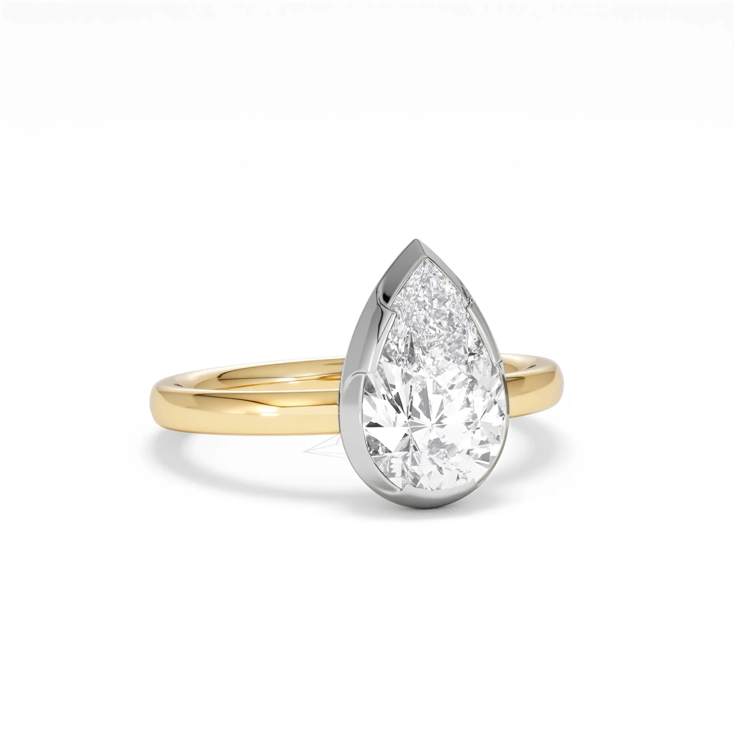 Muse 2.00ct Pear Cut Lab Grown Solitaire Engagement Ring in 18K Yellow Gold - Image 11