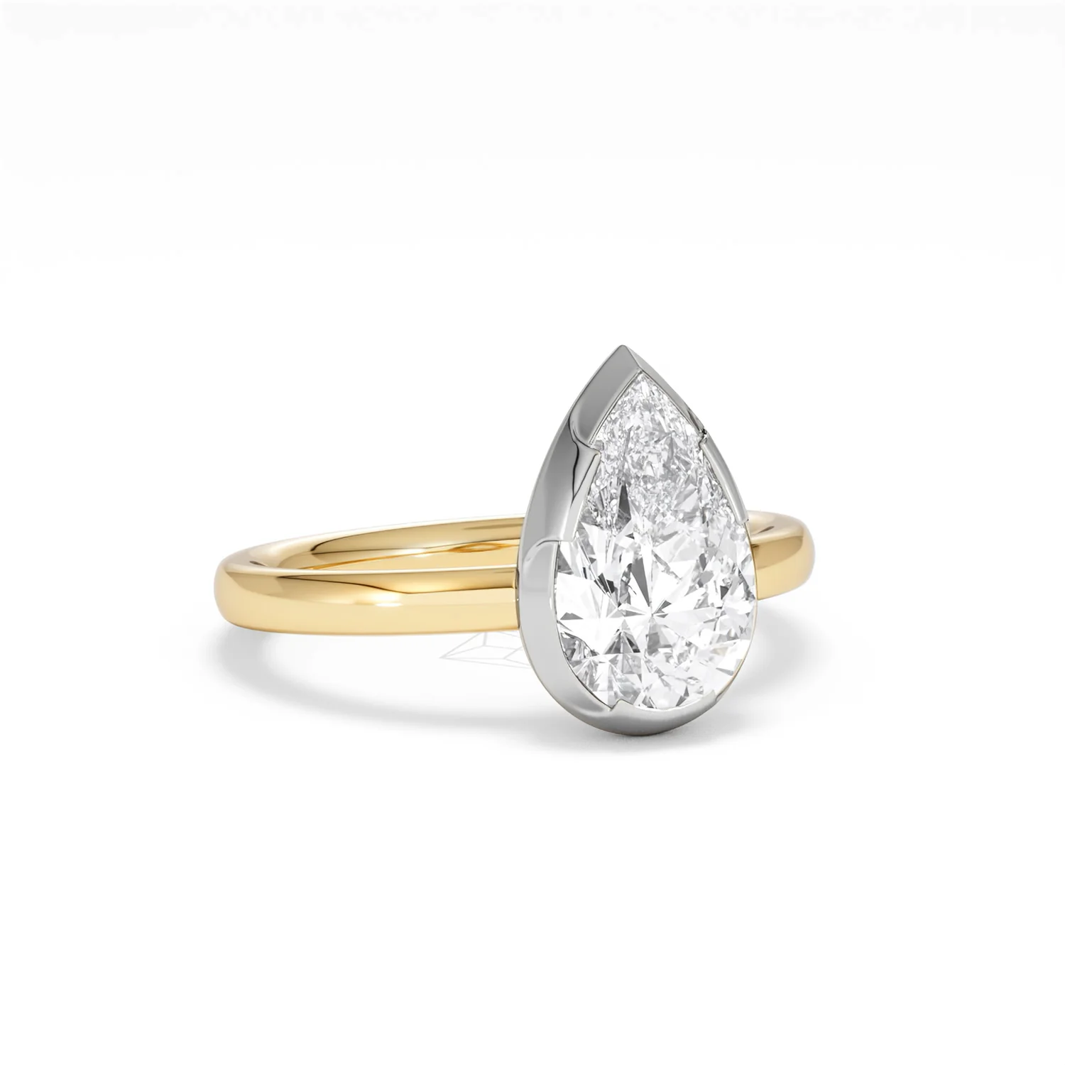 Muse 2.00ct Pear Cut Lab Grown Solitaire Engagement Ring in 18K Yellow Gold - Image 12
