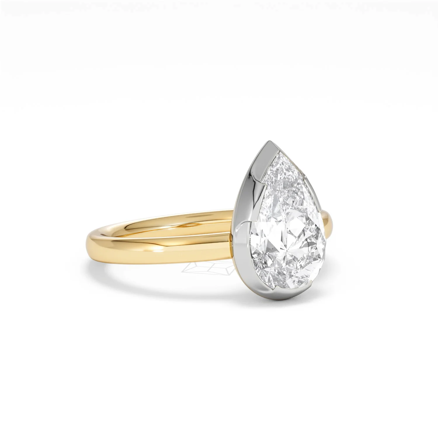 Muse 2.00ct Pear Cut Lab Grown Solitaire Engagement Ring in 18K Yellow Gold - Image 14