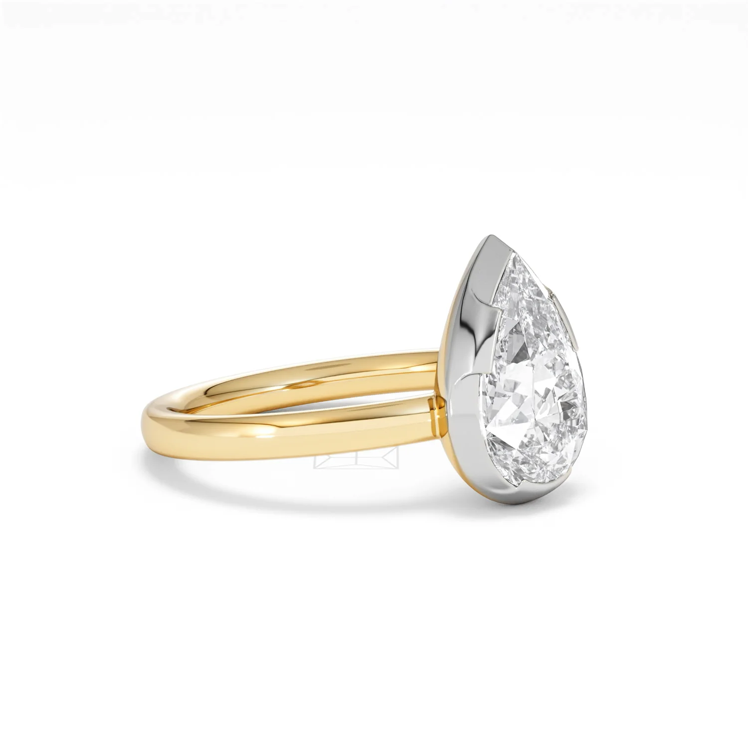 Muse 2.00ct Pear Cut Lab Grown Solitaire Engagement Ring in 18K Yellow Gold - Image 17