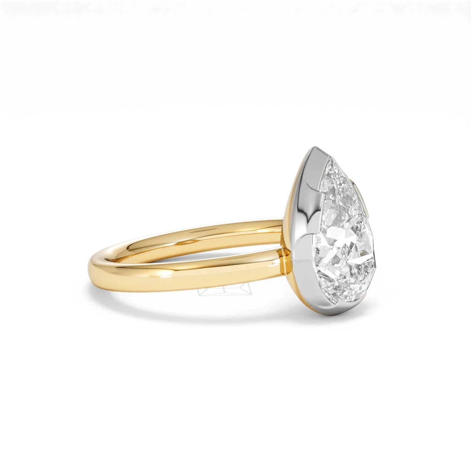 Muse 2.00ct Pear Cut Lab Grown Solitaire Engagement Ring in 18K Yellow Gold - Image 18