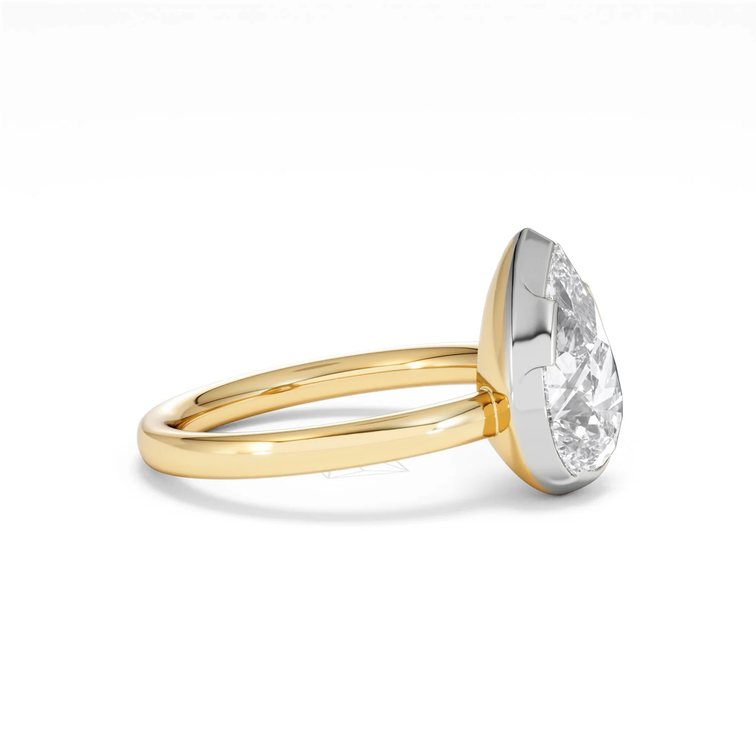 Muse 2.00ct Pear Cut Lab Grown Solitaire Engagement Ring in 18K Yellow Gold - Image 21