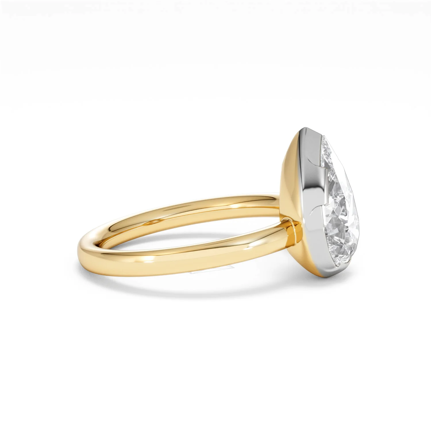 Muse 2.00ct Pear Cut Lab Grown Solitaire Engagement Ring in 18K Yellow Gold - Image 23