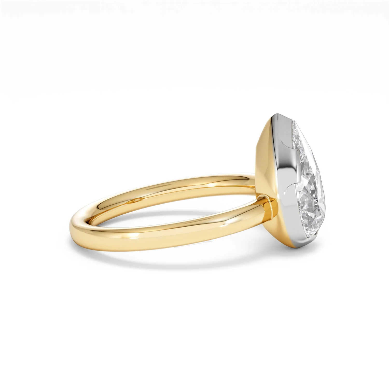 Muse 2.00ct Pear Cut Lab Grown Solitaire Engagement Ring in 18K Yellow Gold - Image 24
