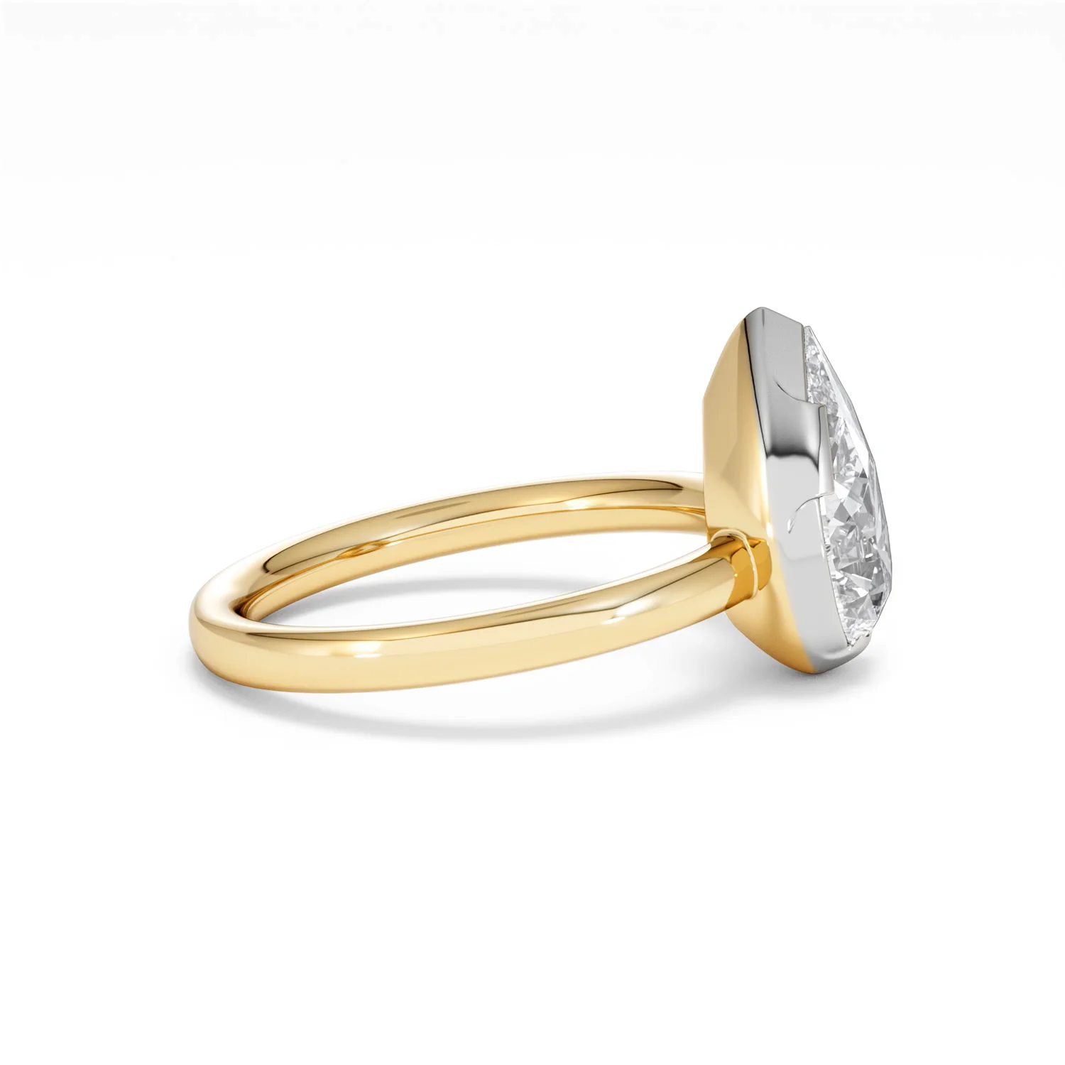 Muse 2.00ct Pear Cut Lab Grown Solitaire Engagement Ring in 18K Yellow Gold - Image 25