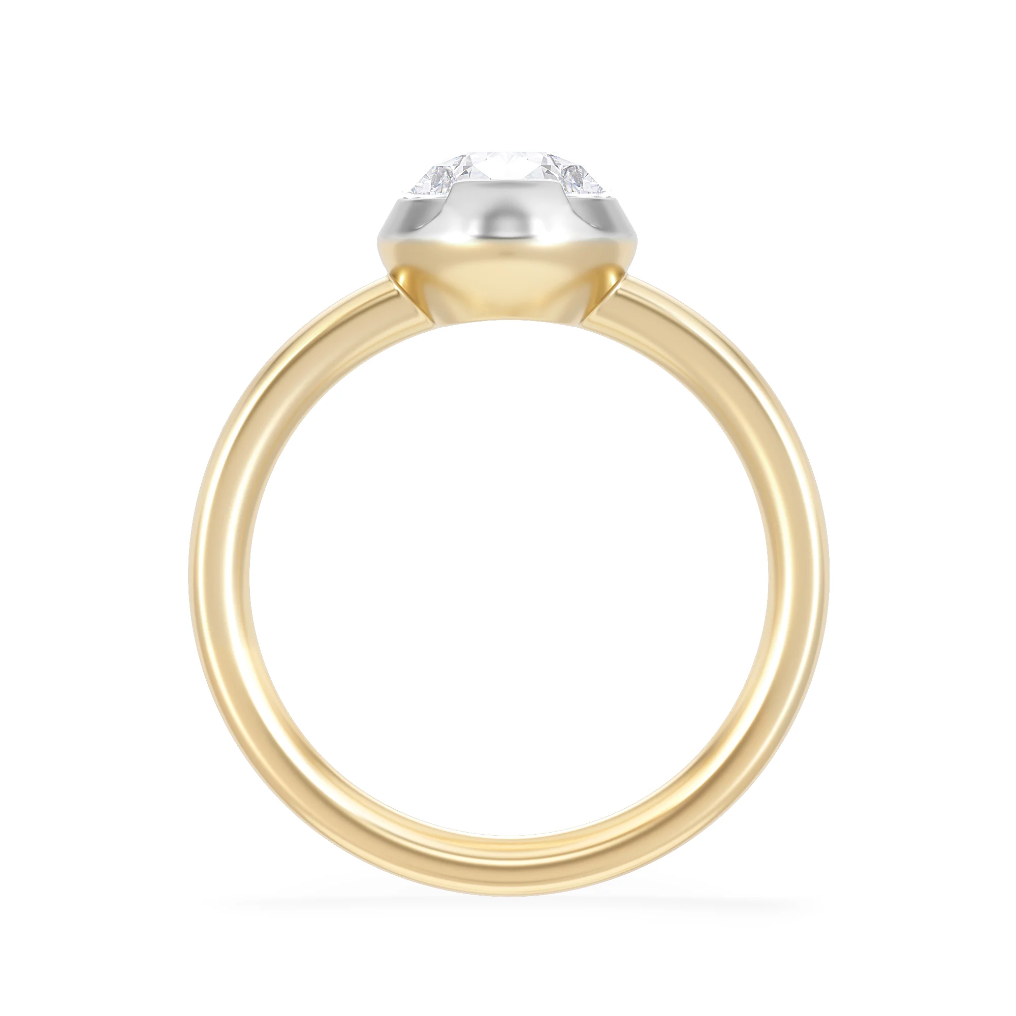 Muse 2.00ct Pear Cut Lab Grown Solitaire Engagement Ring in 18K Yellow Gold - Image 3