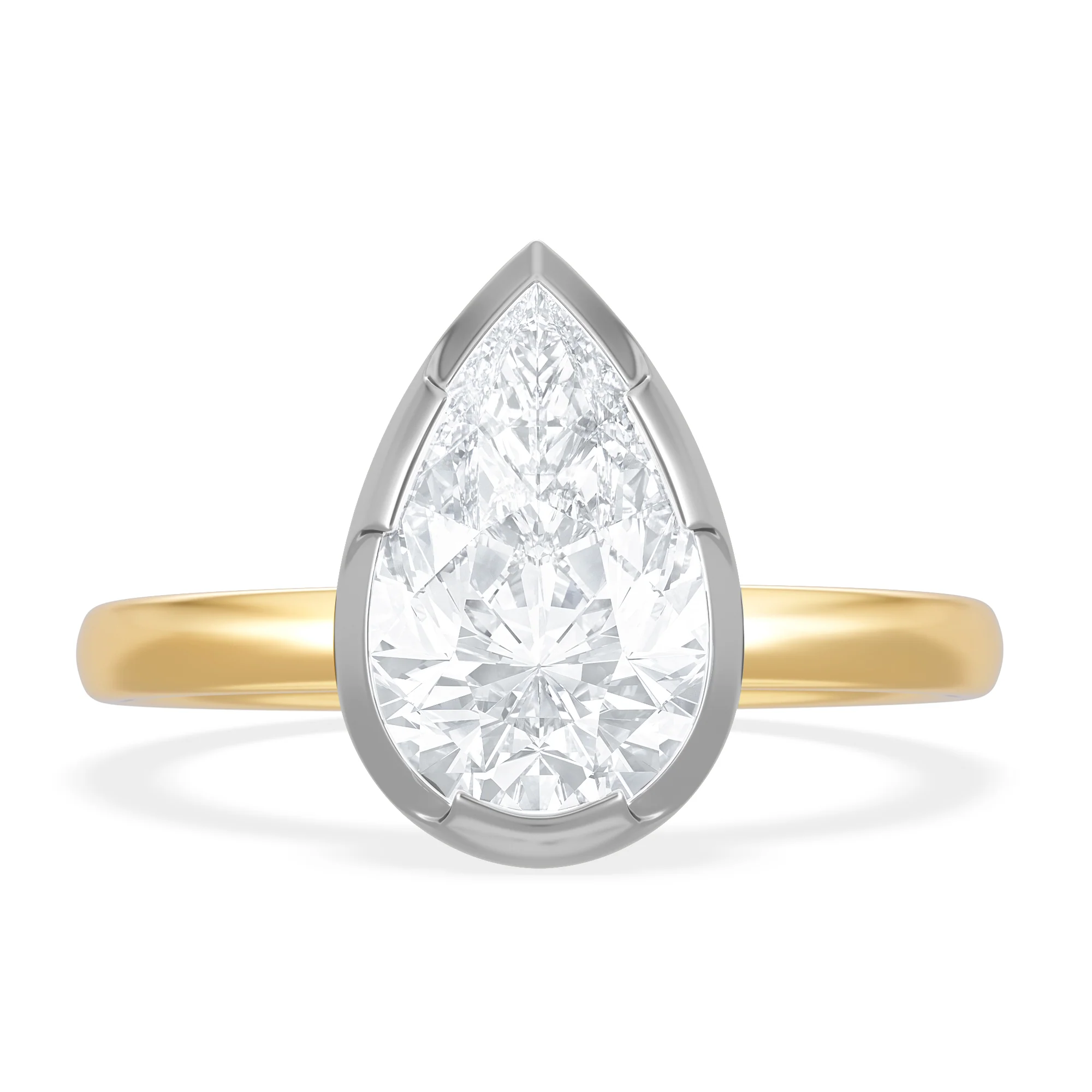 Muse 2.00ct Pear Cut Lab Grown Solitaire Engagement Ring in 18K Yellow Gold - Image 6