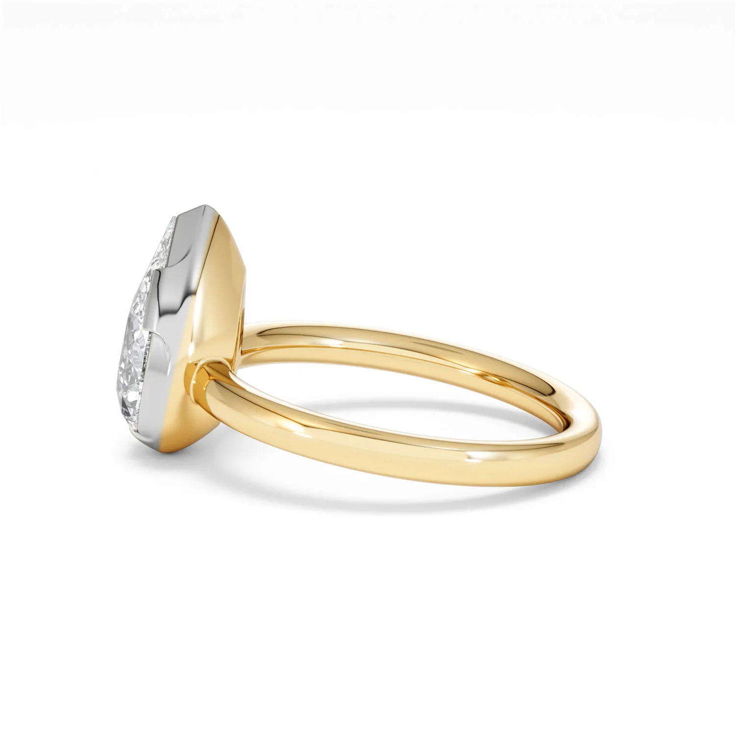Muse 2.00ct Pear Cut Lab Grown Solitaire Engagement Ring in 18K Yellow Gold - Image 66