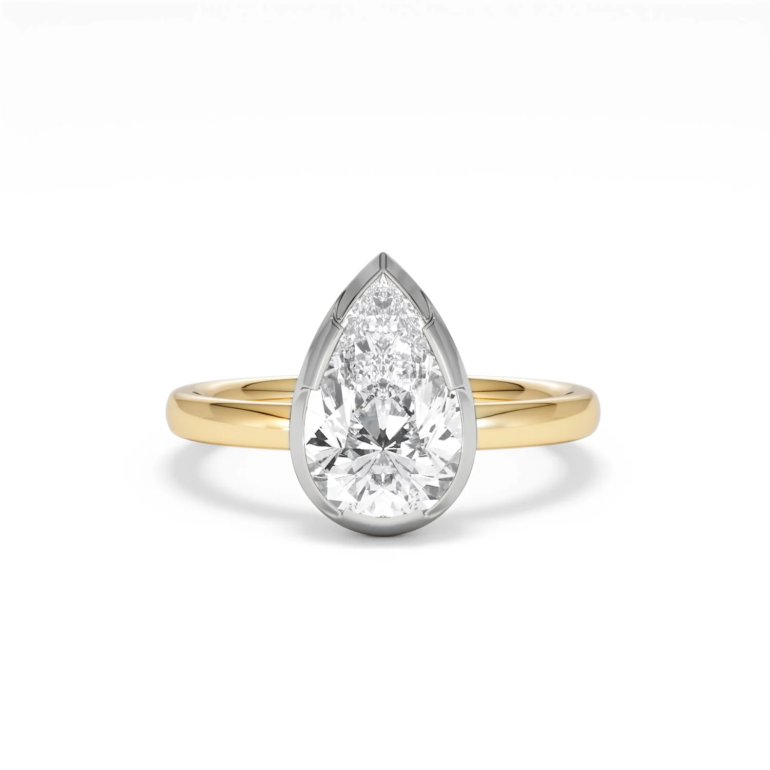 Muse 2.00ct Pear Cut Lab Grown Solitaire Engagement Ring in 18K Yellow Gold - Image 7