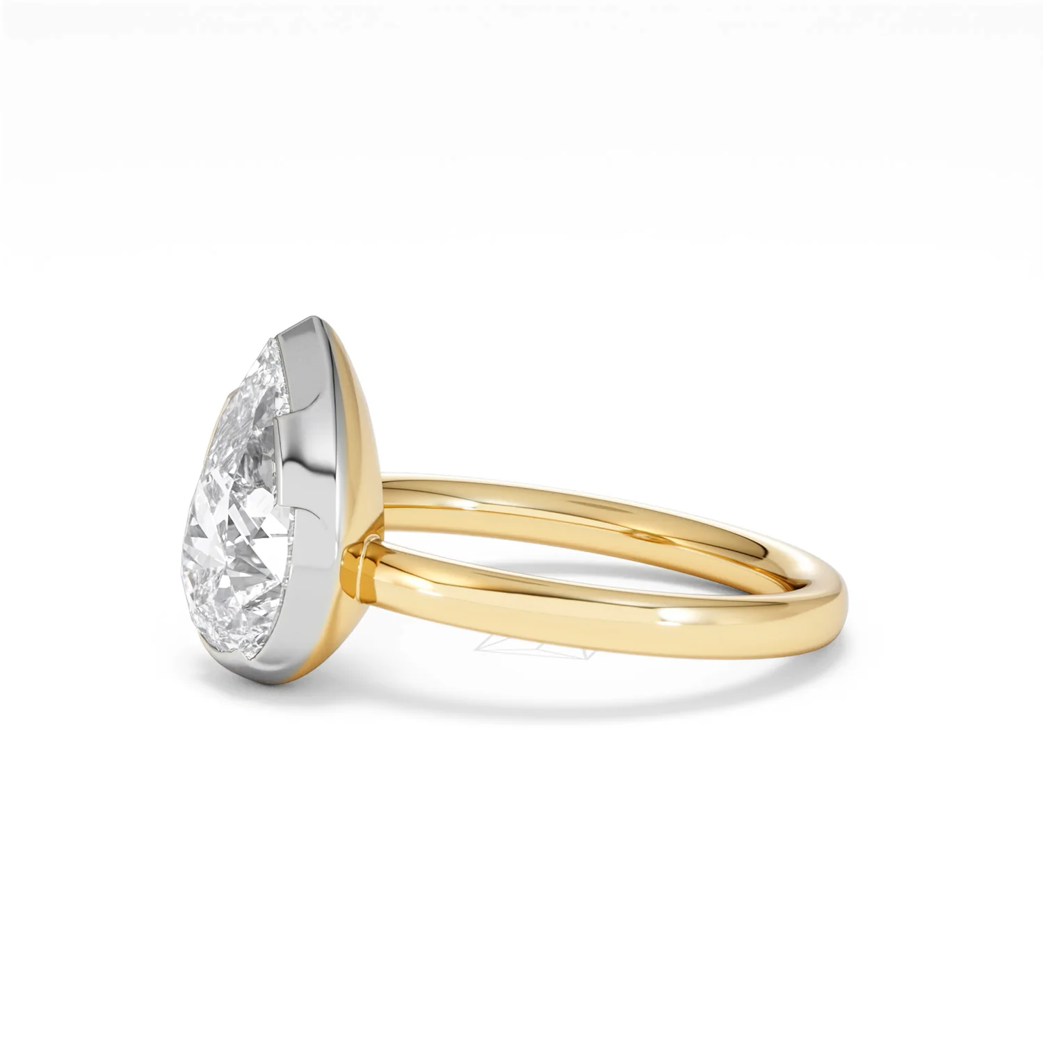Muse 2.00ct Pear Cut Lab Grown Solitaire Engagement Ring in 18K Yellow Gold - Image 73