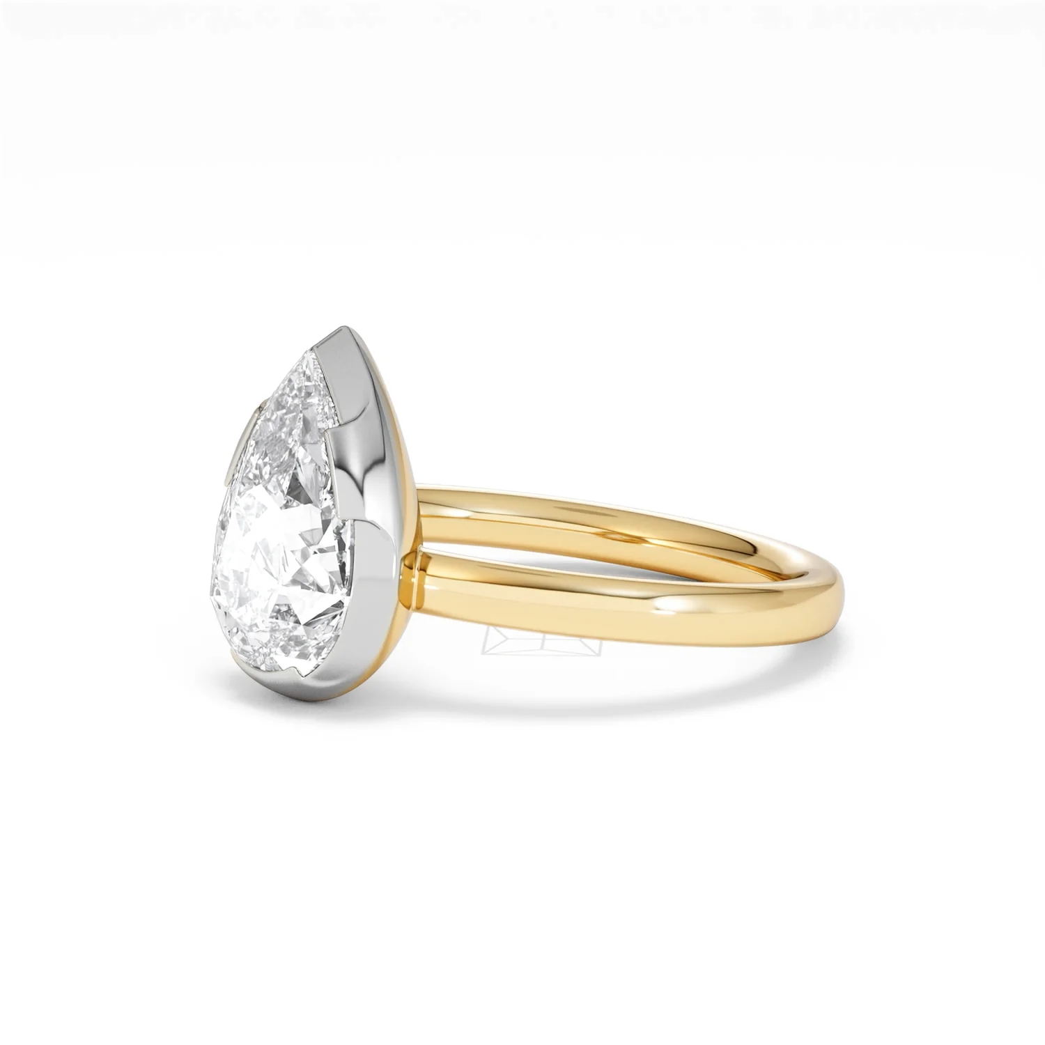 Muse 2.00ct Pear Cut Lab Grown Solitaire Engagement Ring in 18K Yellow Gold - Image 76