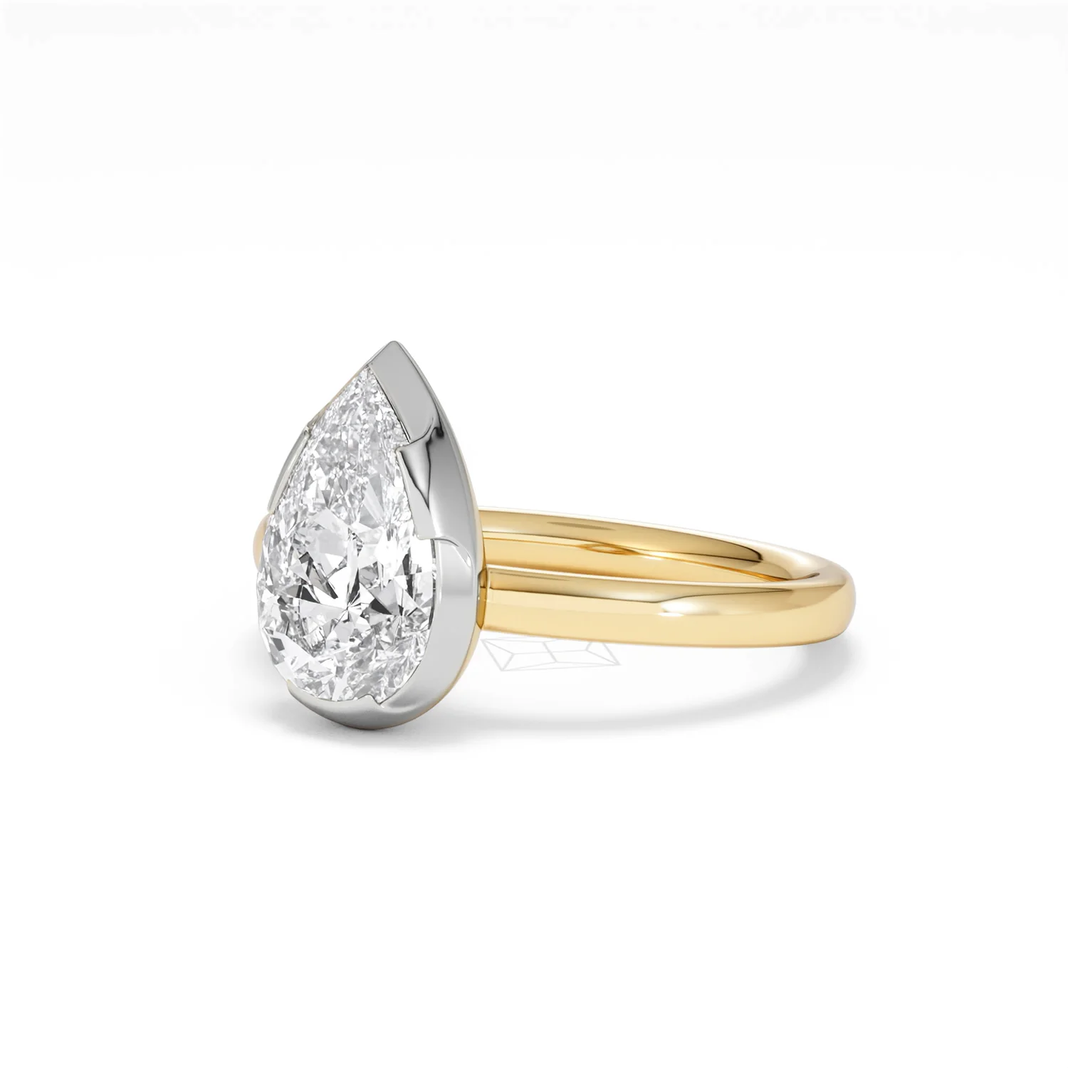 Muse 2.00ct Pear Cut Lab Grown Solitaire Engagement Ring in 18K Yellow Gold - Image 79
