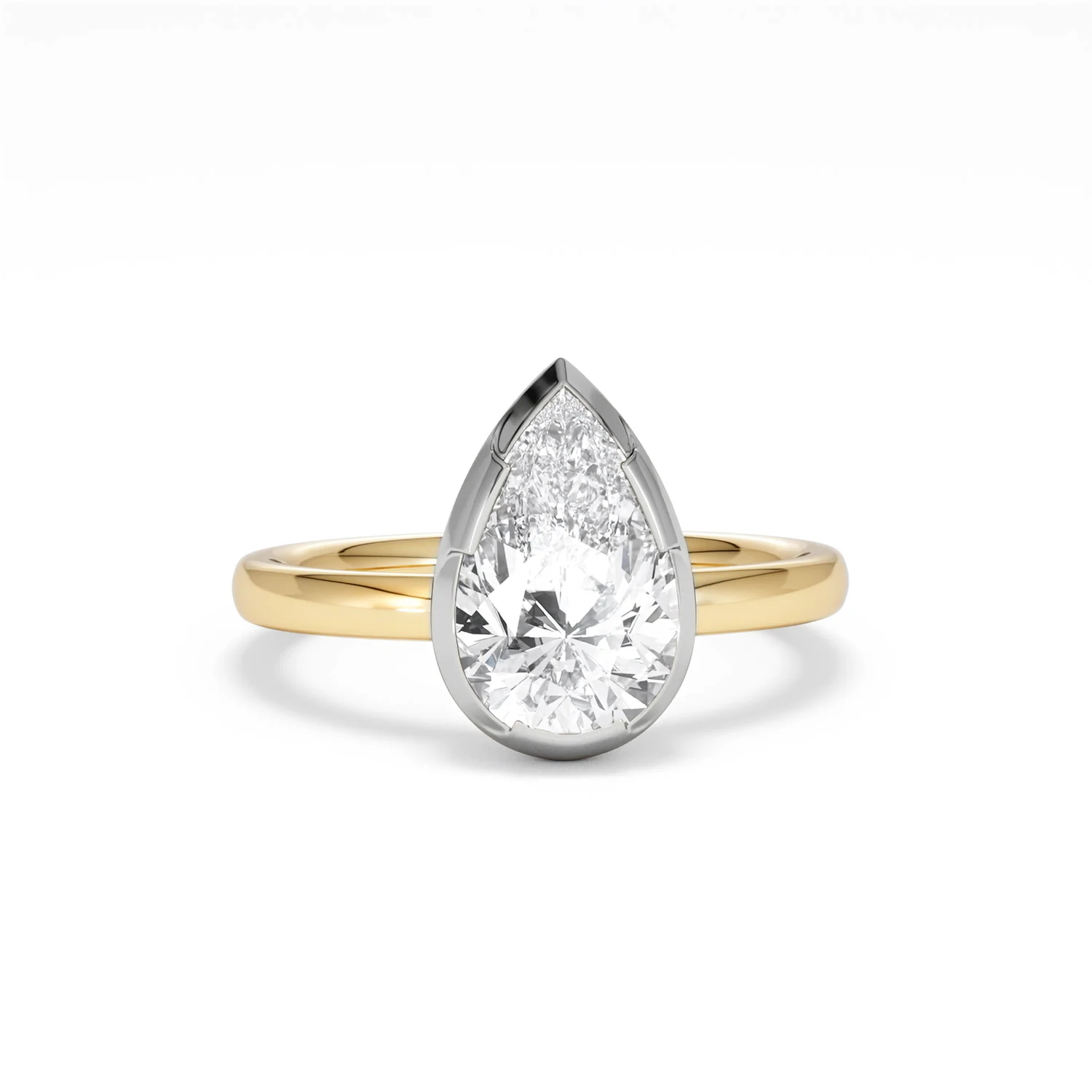 Muse 2.00ct Pear Cut Lab Grown Solitaire Engagement Ring in 18K Yellow Gold - Image 8