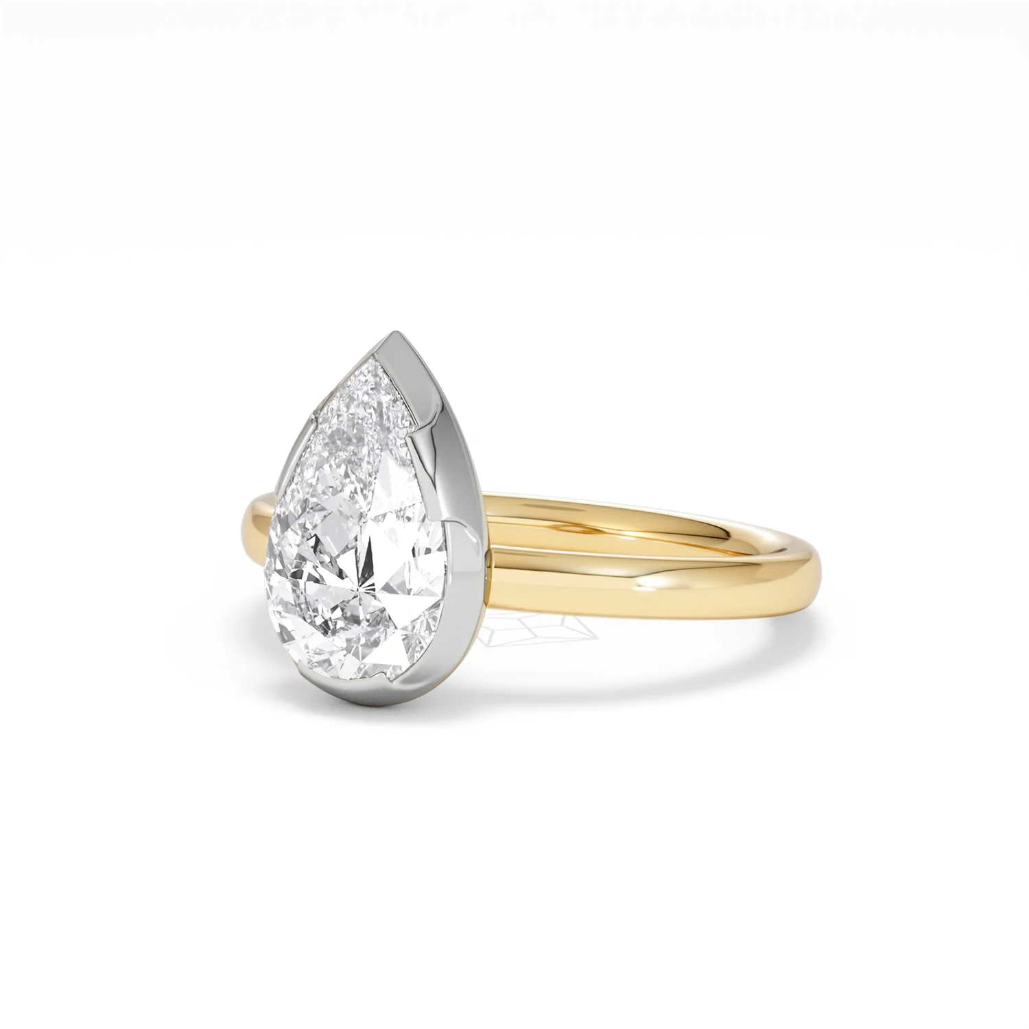 Muse 2.00ct Pear Cut Lab Grown Solitaire Engagement Ring in 18K Yellow Gold - Image 80