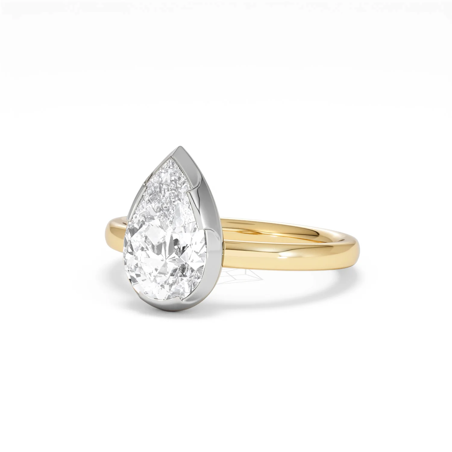 Muse 2.00ct Pear Cut Lab Grown Solitaire Engagement Ring in 18K Yellow Gold - Image 81