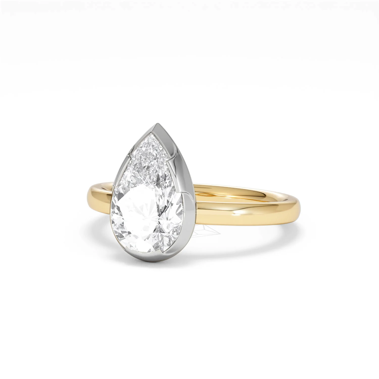 Muse 2.00ct Pear Cut Lab Grown Solitaire Engagement Ring in 18K Yellow Gold - Image 82