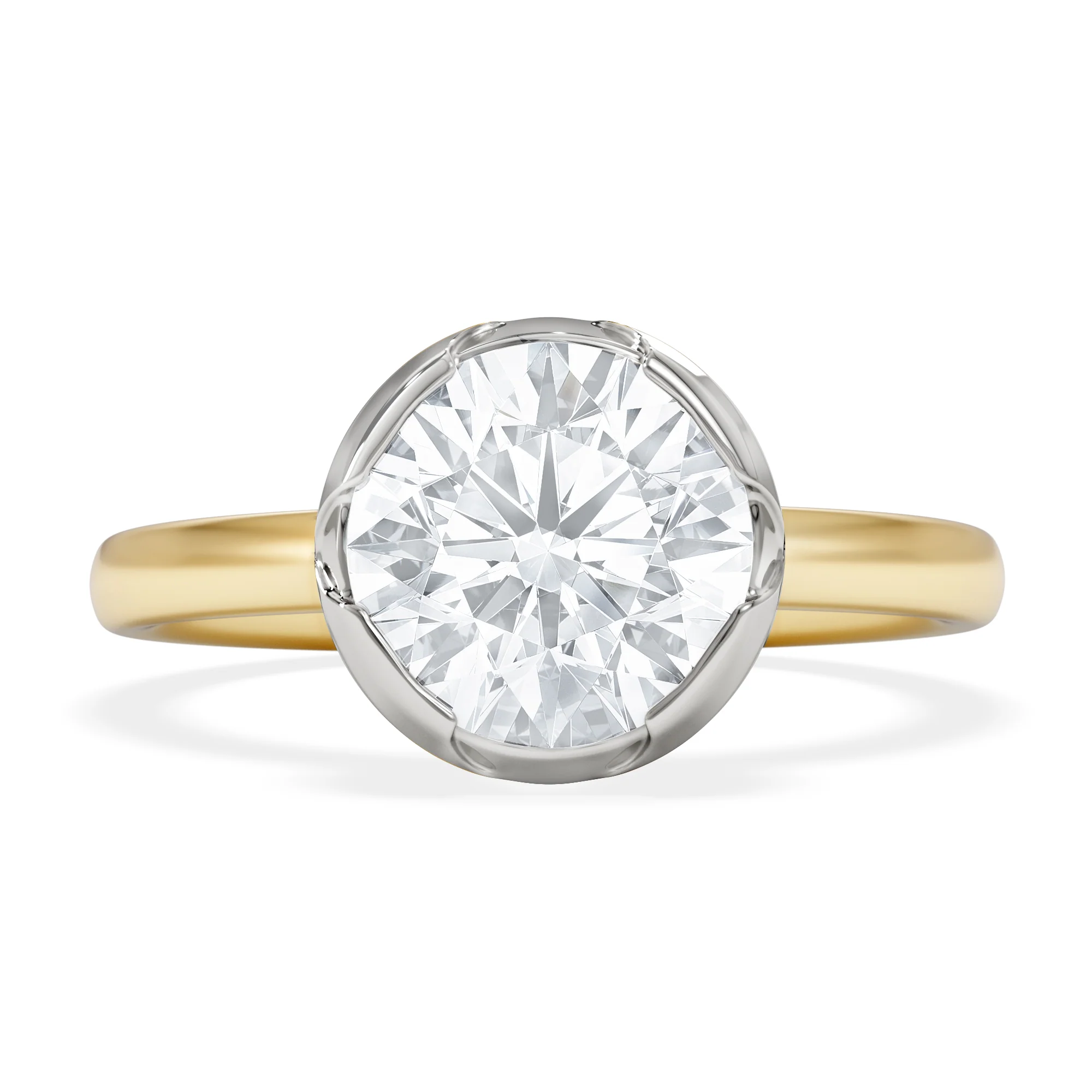 Muse 2.00ct Round Cut Lab Grown Solitaire Engagement Ring in 18K Yellow Gold - Image 6