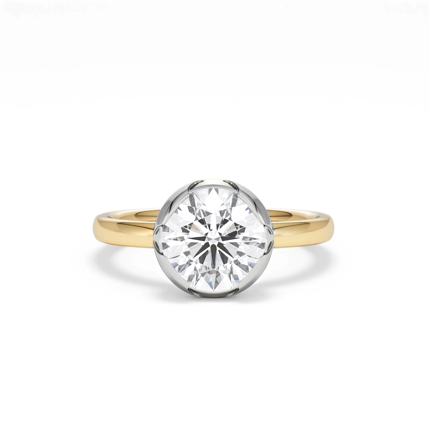 Muse 2.00ct Round Cut Lab Grown Solitaire Engagement Ring in 18K Yellow Gold - Image 7