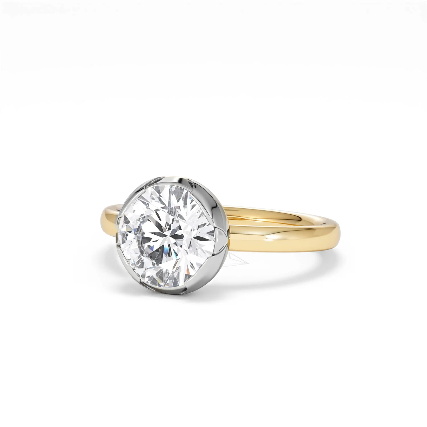 Muse 2.00ct Round Cut Lab Grown Solitaire Engagement Ring in 18K Yellow Gold - Image 82