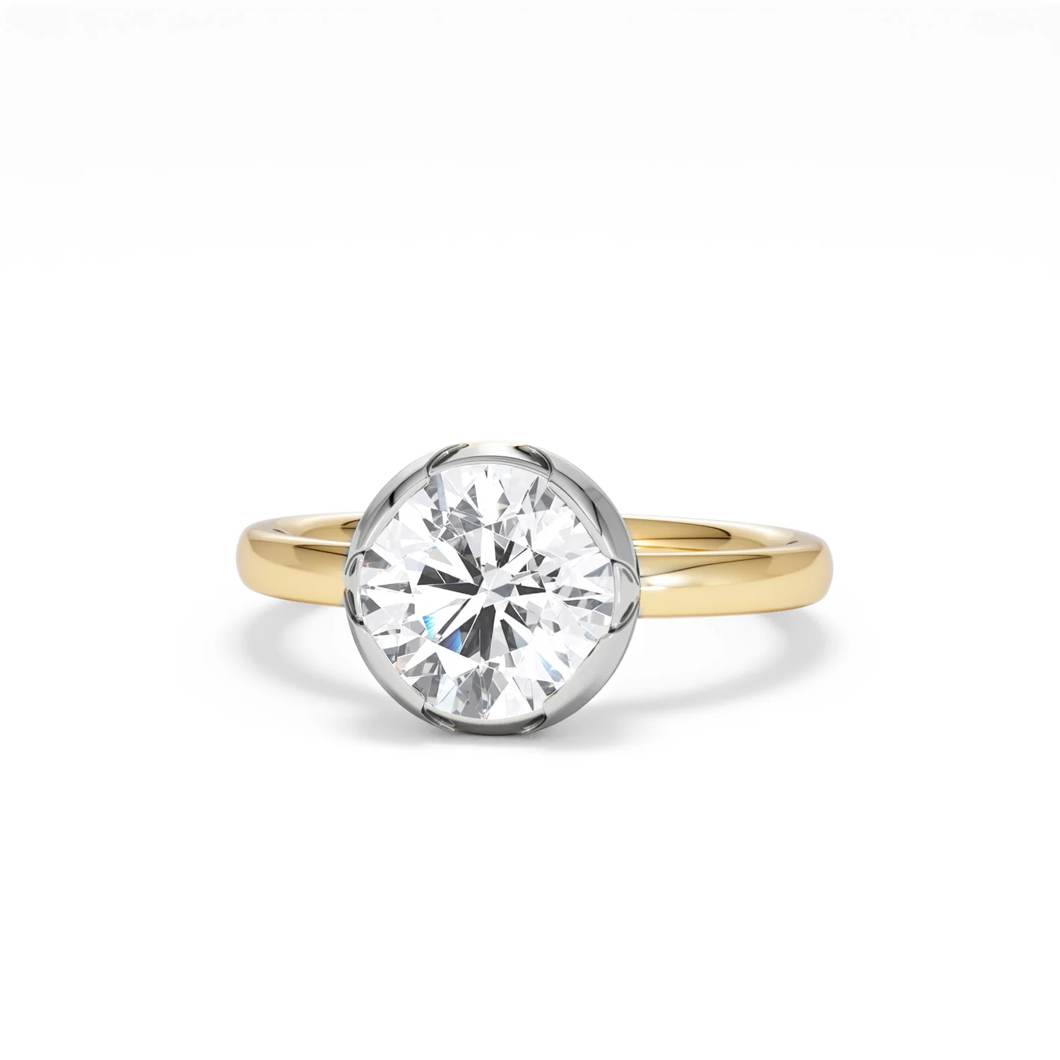 Muse 2.00ct Round Cut Lab Grown Solitaire Engagement Ring in 18K Yellow Gold - Image 85