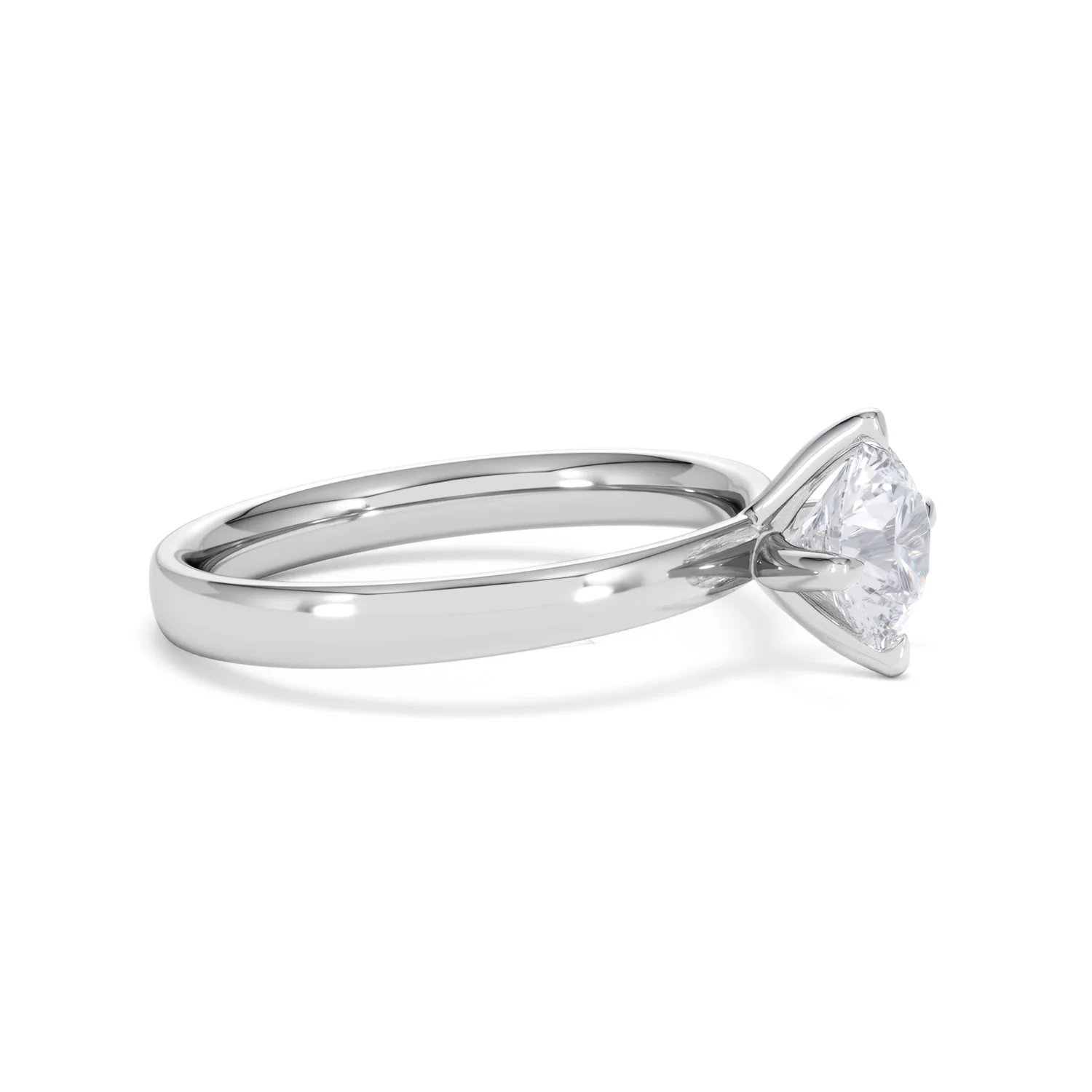 Origin Twist 1.00ct Round Cut Lab Diamond Solitaire Engagement Ring in 18K White Gold - Image 22