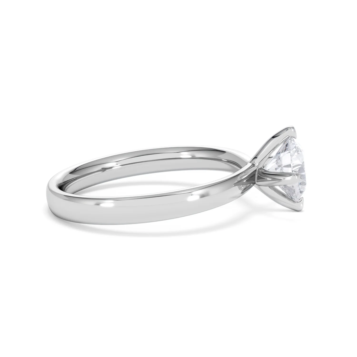 Origin Twist 1.00ct Round Cut Lab Diamond Solitaire Engagement Ring in 18K White Gold - Image 26