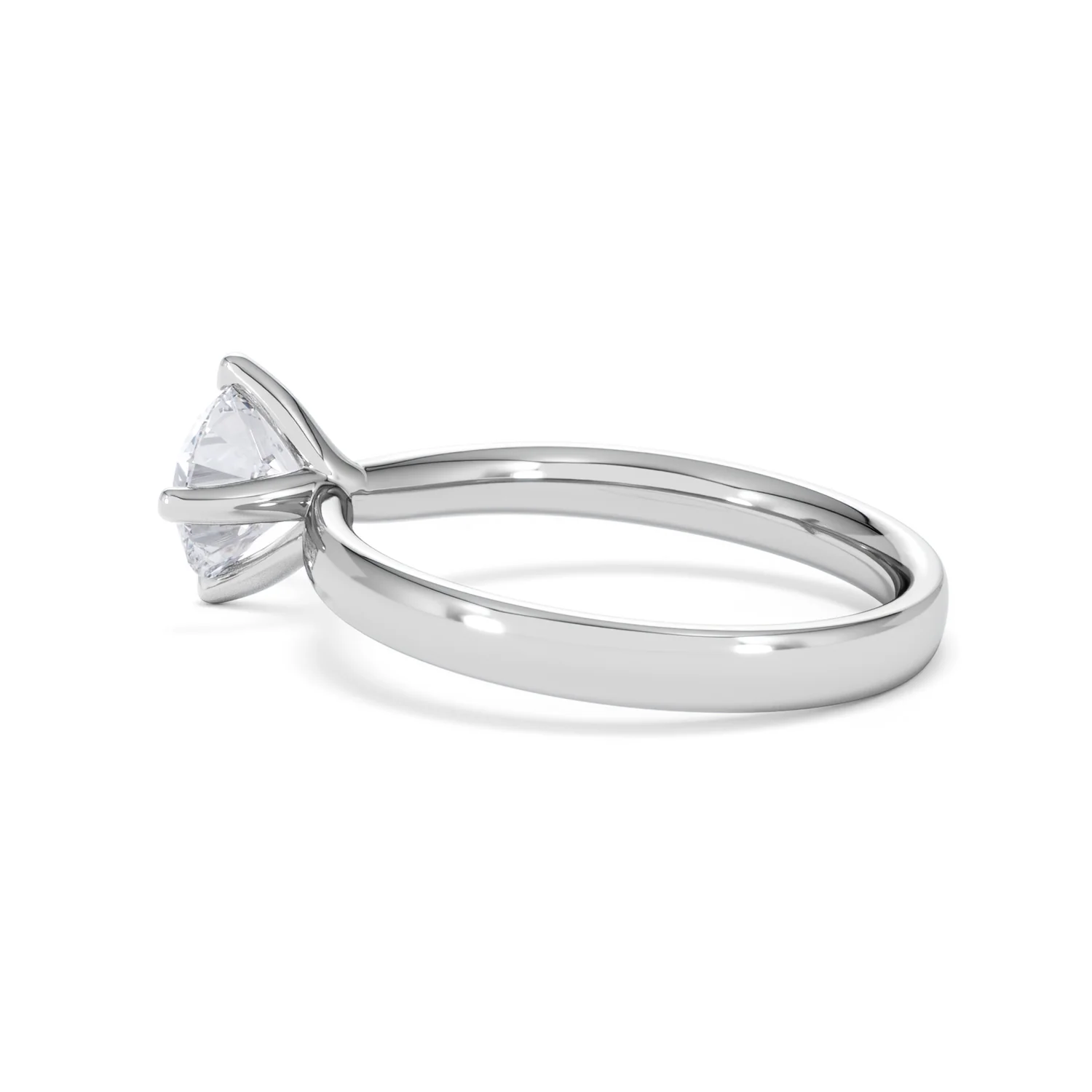 Origin Twist 1.00ct Round Cut Lab Diamond Solitaire Engagement Ring in 18K White Gold - Image 62
