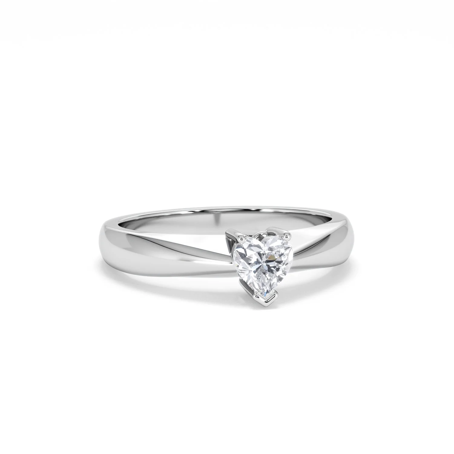 Naomi Heart Cut Lab Diamond Engagement Ring 0.33ct H/SI in 925 Silver - Image 13
