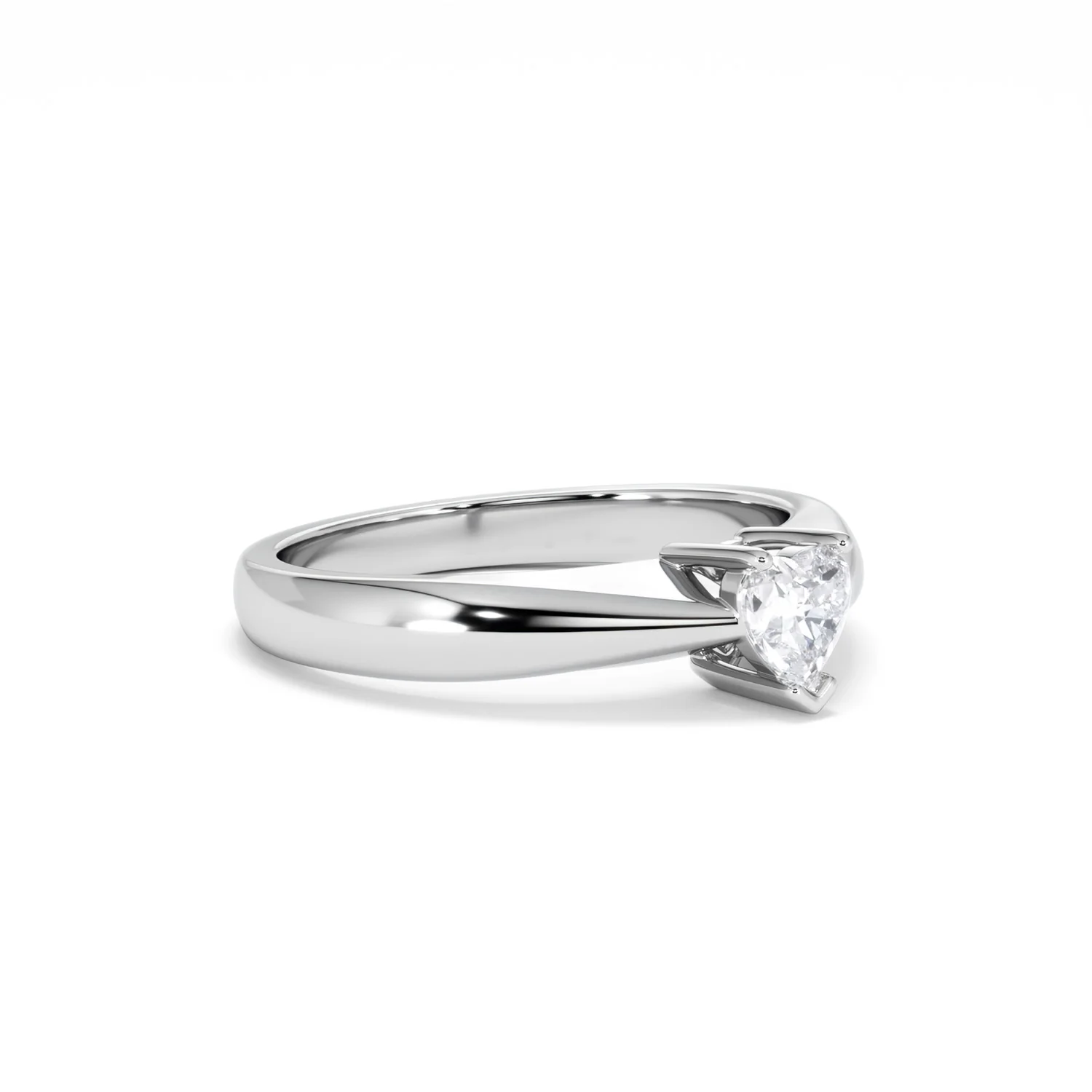 Naomi Heart Cut Lab Diamond Engagement Ring 0.33ct H/SI in 925 Silver - Image 19