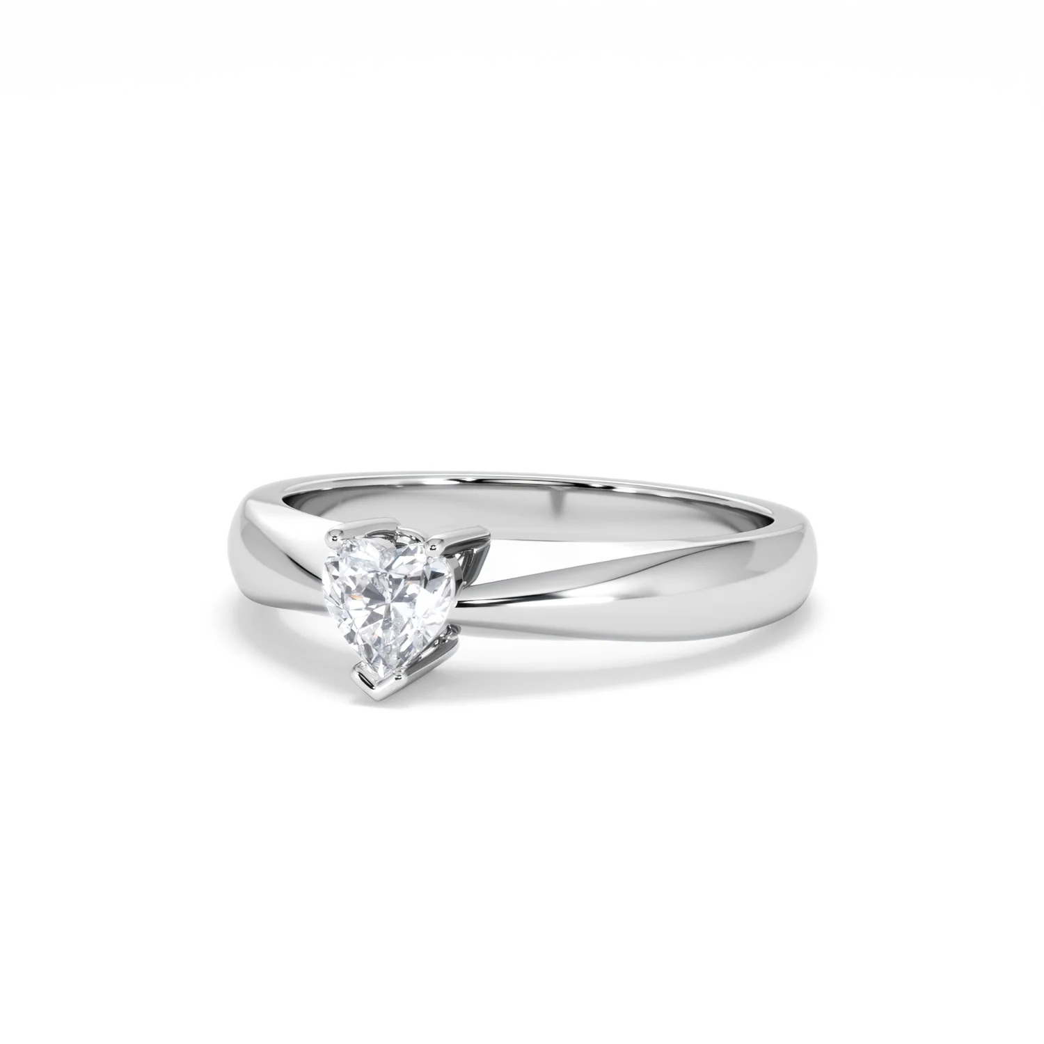 Naomi Heart Cut Lab Diamond Engagement Ring 0.33ct H/SI in 925 Silver - Image 85