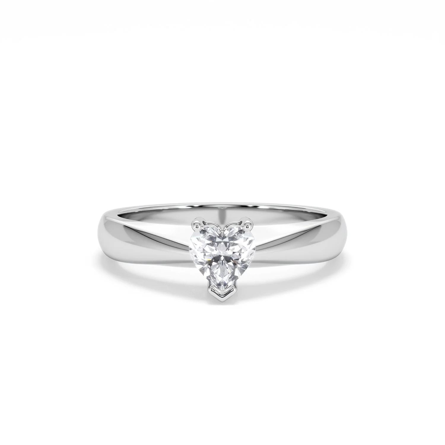 Naomi Heart Cut Lab Diamond Engagement Ring 0.50ct H/SI in 925 Silver - Image 10
