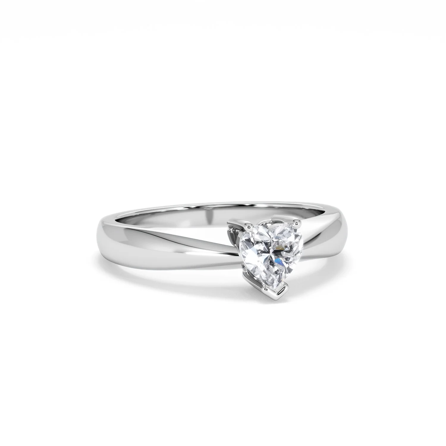 Naomi Heart Cut Lab Diamond Engagement Ring 0.50ct H/SI in 925 Silver - Image 14