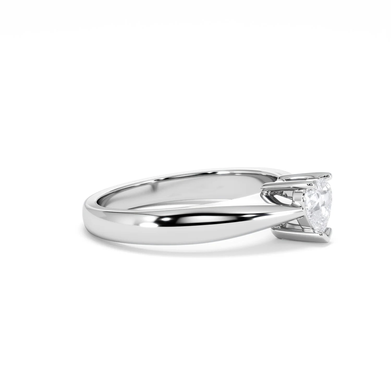 Naomi Heart Cut Lab Diamond Engagement Ring 0.50ct H/SI in 925 Silver - Image 24