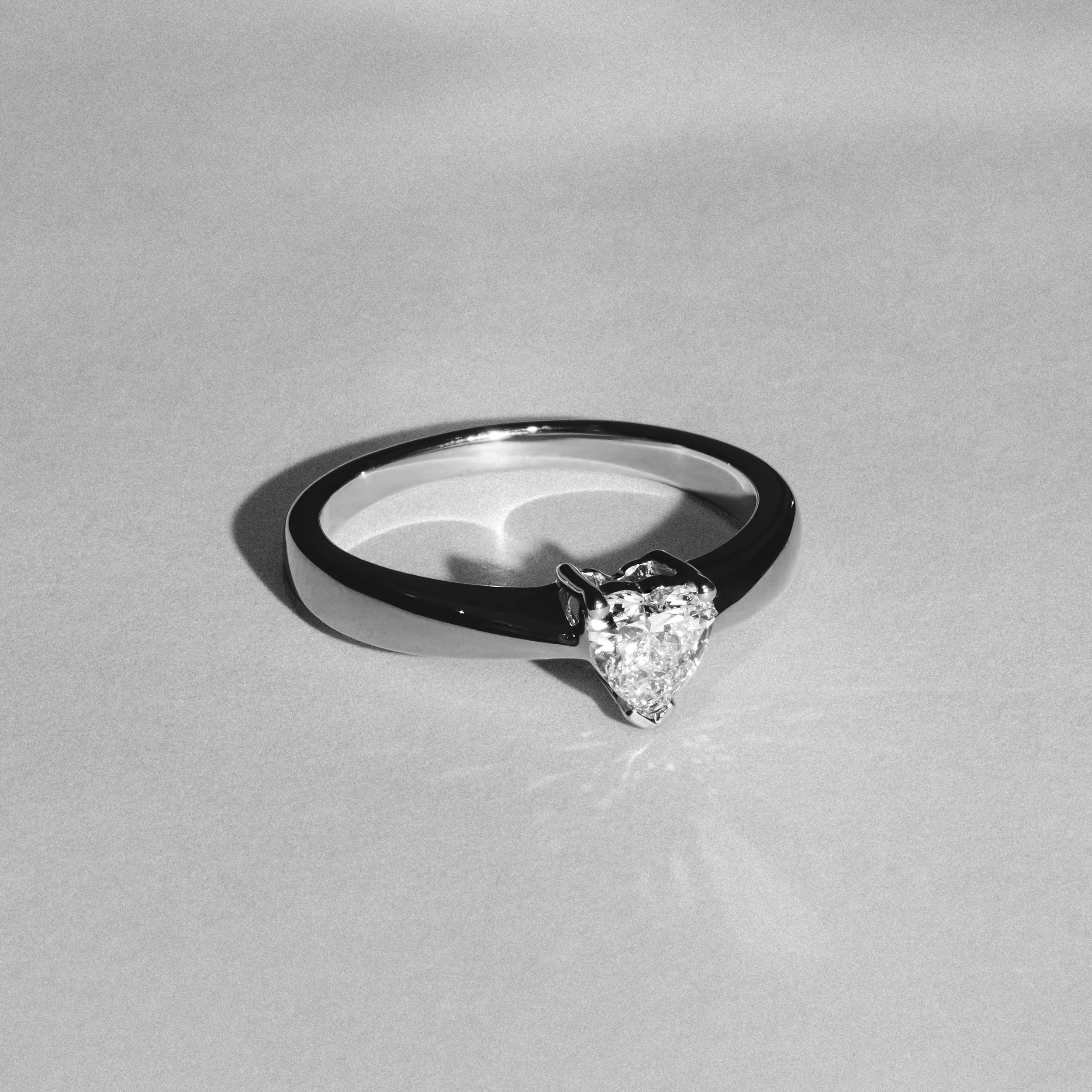 Naomi Heart Cut Lab Diamond Engagement Ring 0.50ct H/SI in 9k White Gold - Image 6