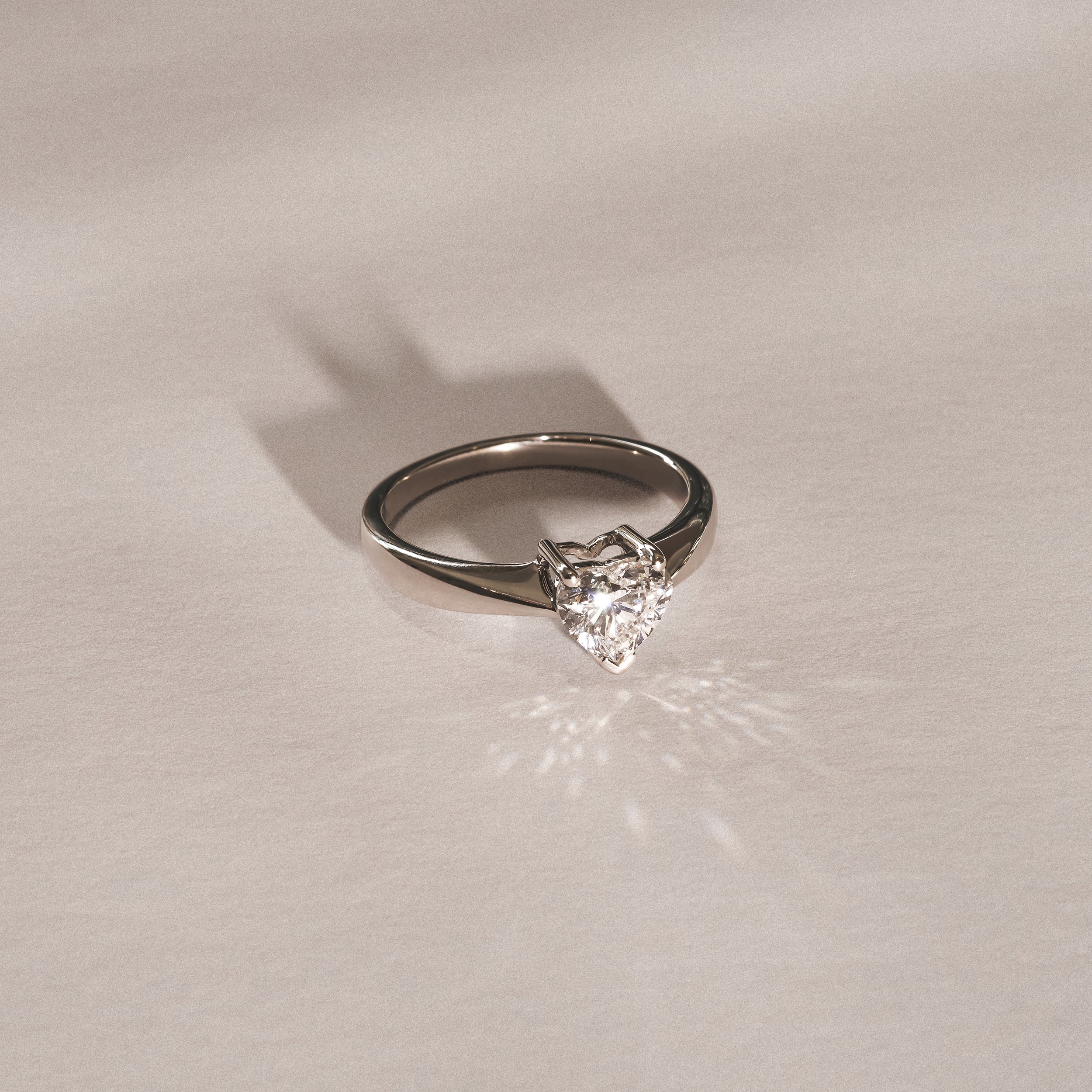 Naomi Heart Cut Lab Diamond Engagement Ring 1.00ct H/Si in 9k White Gold - Image 6