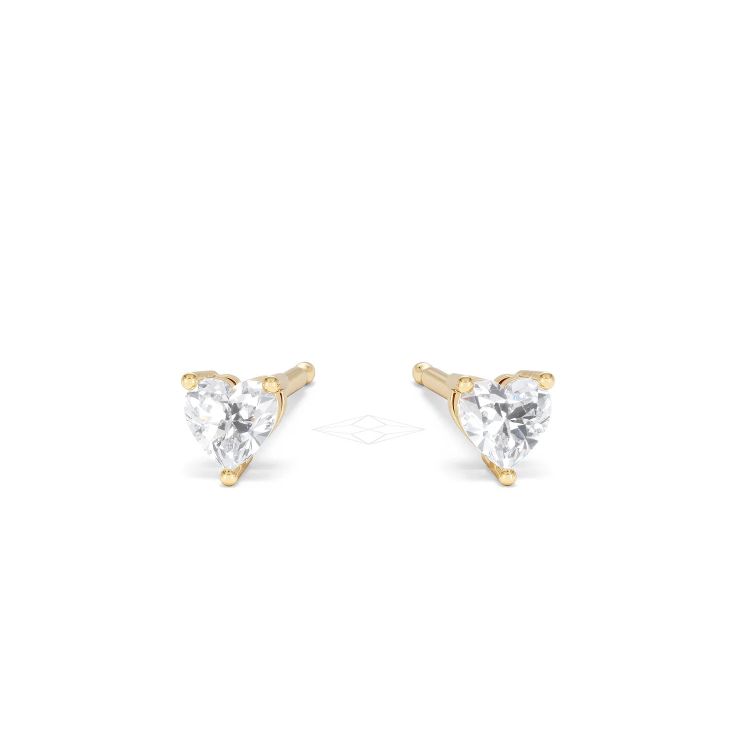 Naomi Heart Cut Lab Diamond Stud Earrings 0.30ct H/SI in 18k Gold Vermeil - Image 10