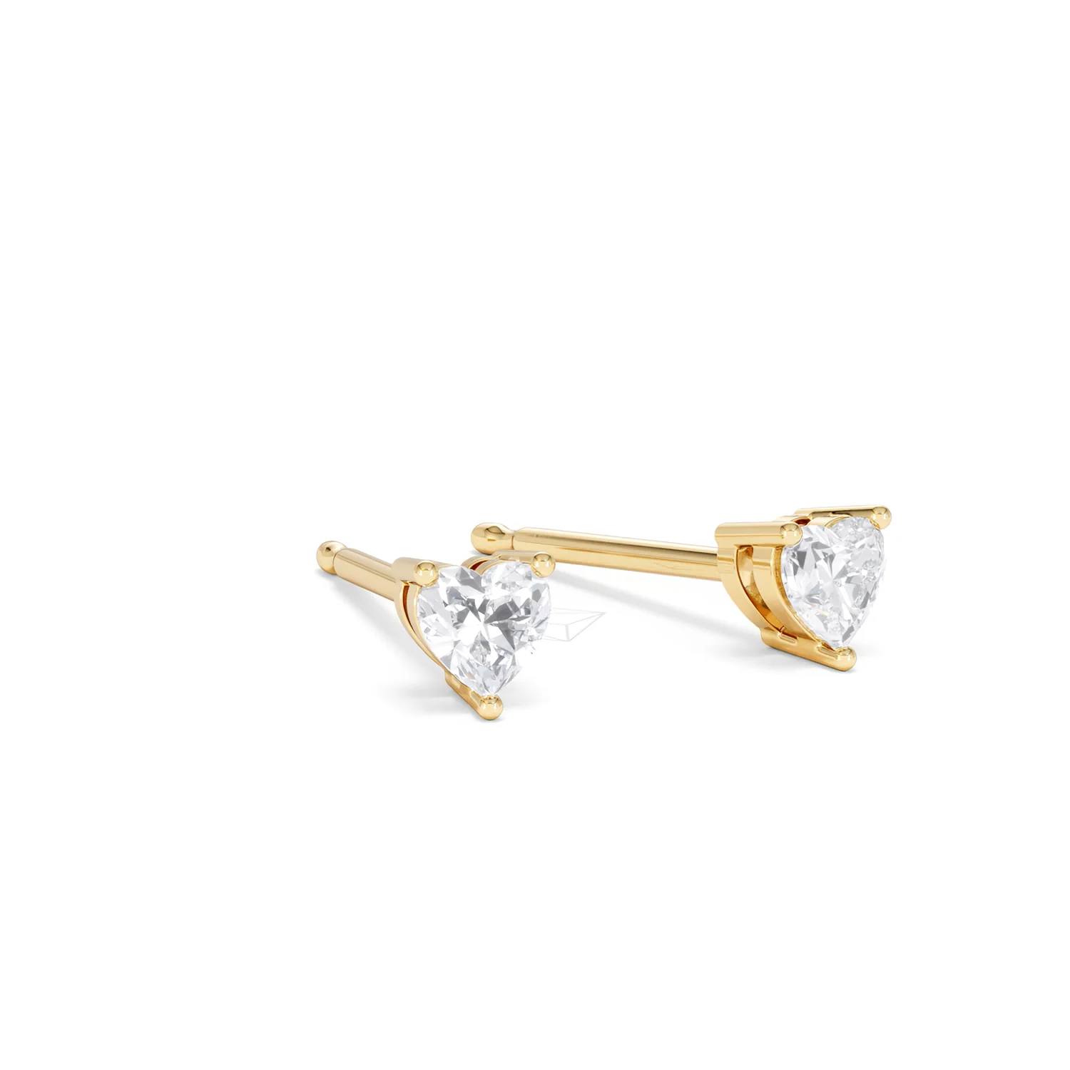 Naomi Heart Cut Lab Diamond Stud Earrings 0.30ct H/SI in 18k Gold Vermeil - Image 16