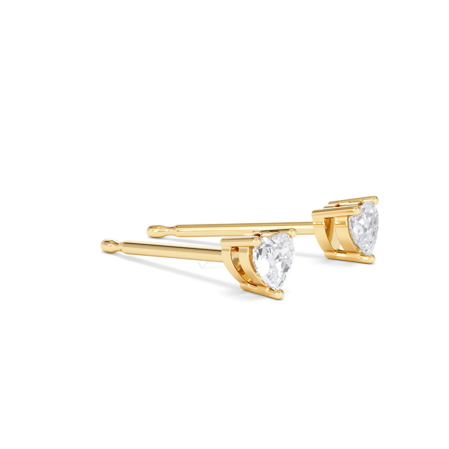 Naomi Heart Cut Lab Diamond Stud Earrings 0.30ct H/SI in 18k Gold Vermeil - Image 22