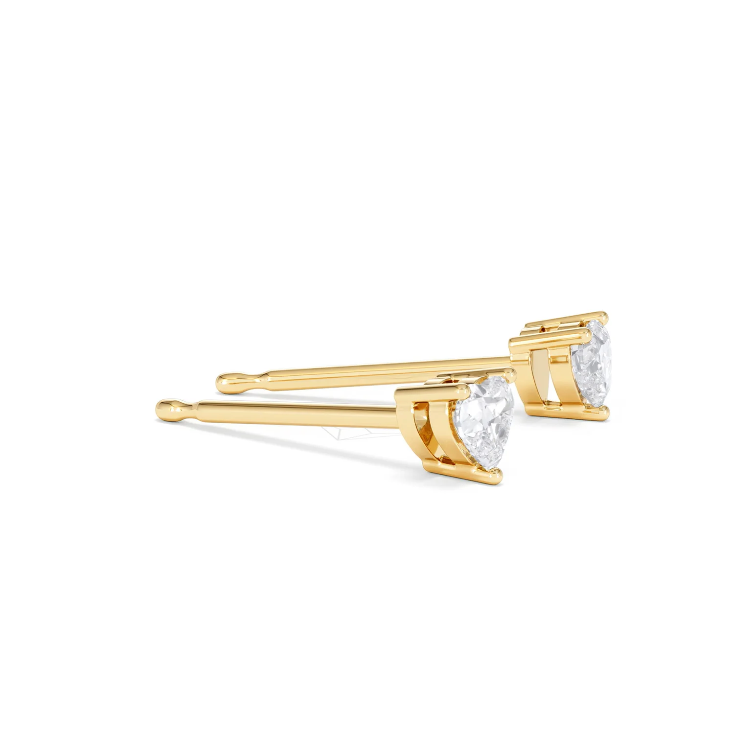 Naomi Heart Cut Lab Diamond Stud Earrings 0.30ct H/SI in 18k Gold Vermeil - Image 24
