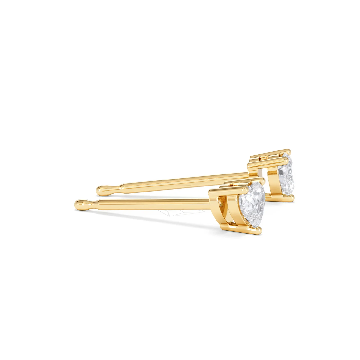 Naomi Heart Cut Lab Diamond Stud Earrings 0.30ct H/SI in 18k Gold Vermeil - Image 26