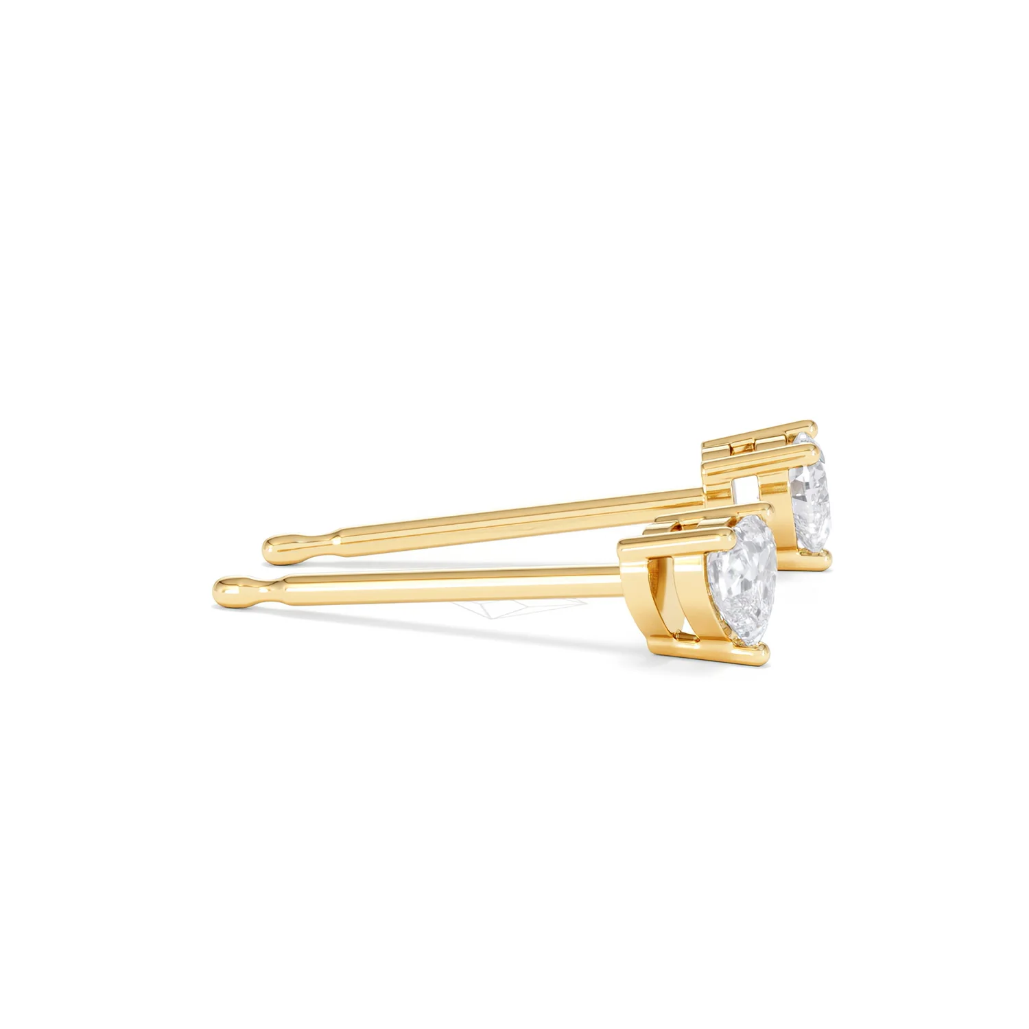 Naomi Heart Cut Lab Diamond Stud Earrings 0.30ct H/SI in 18k Gold Vermeil - Image 27