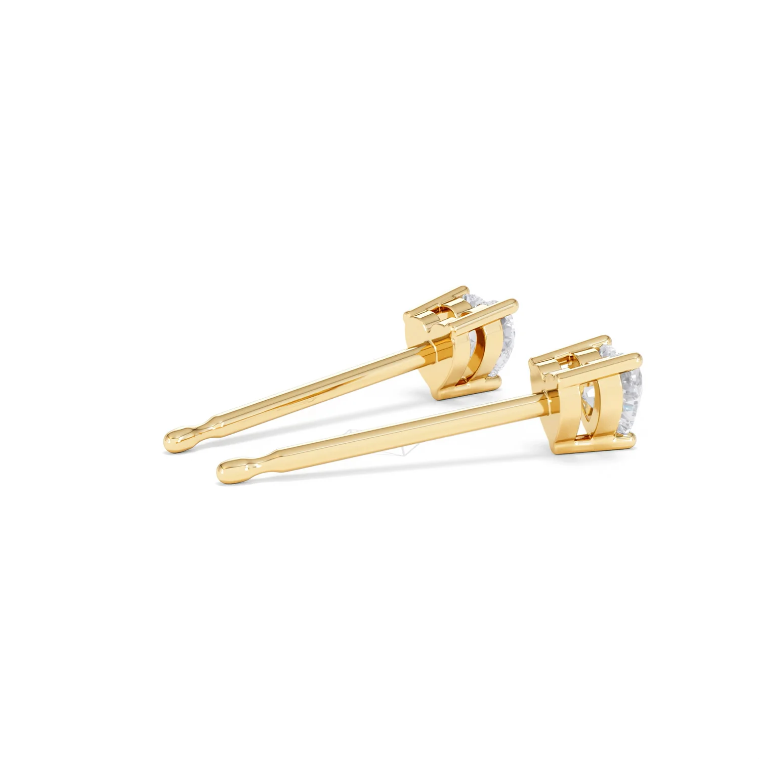 Naomi Heart Cut Lab Diamond Stud Earrings 0.30ct H/SI in 18k Gold Vermeil - Image 36
