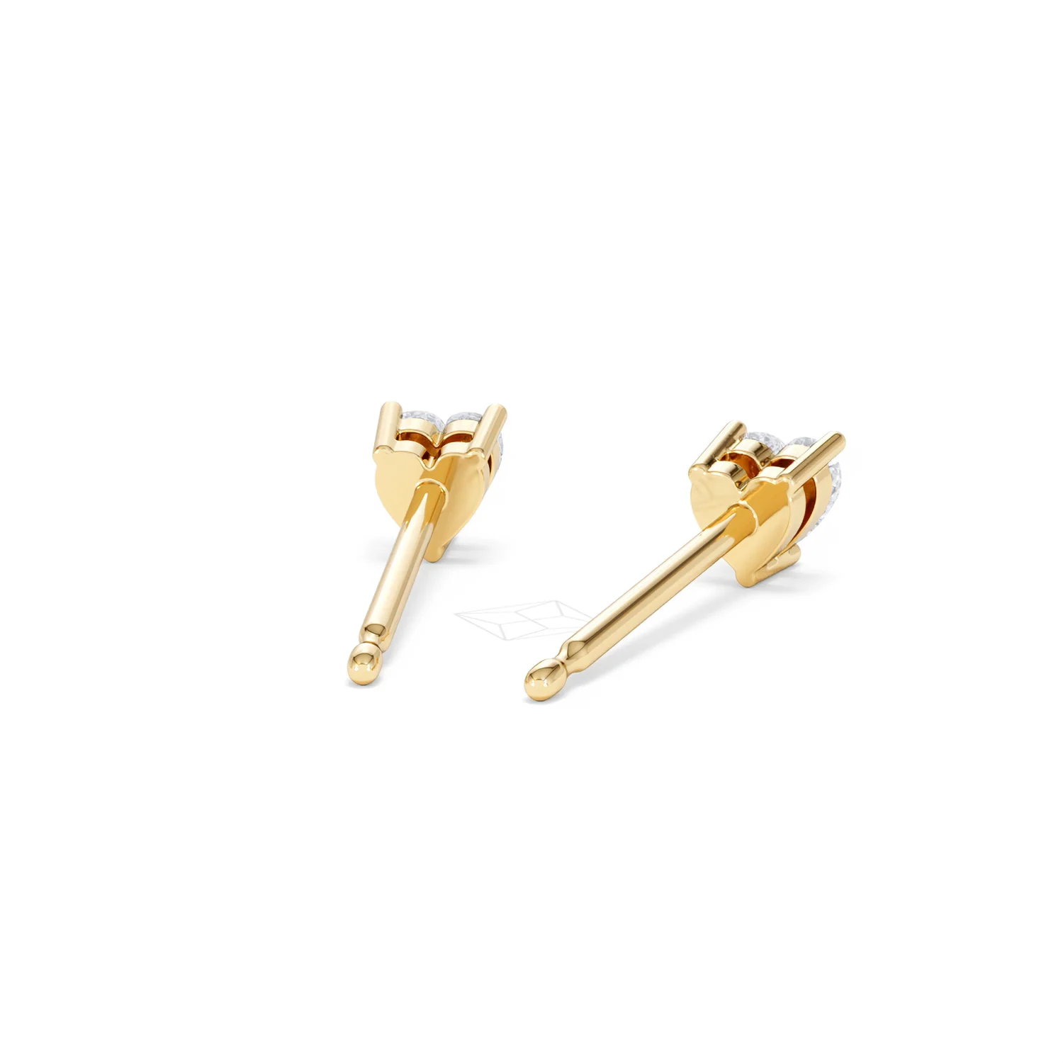 Naomi Heart Cut Lab Diamond Stud Earrings 0.30ct H/SI in 18k Gold Vermeil - Image 46