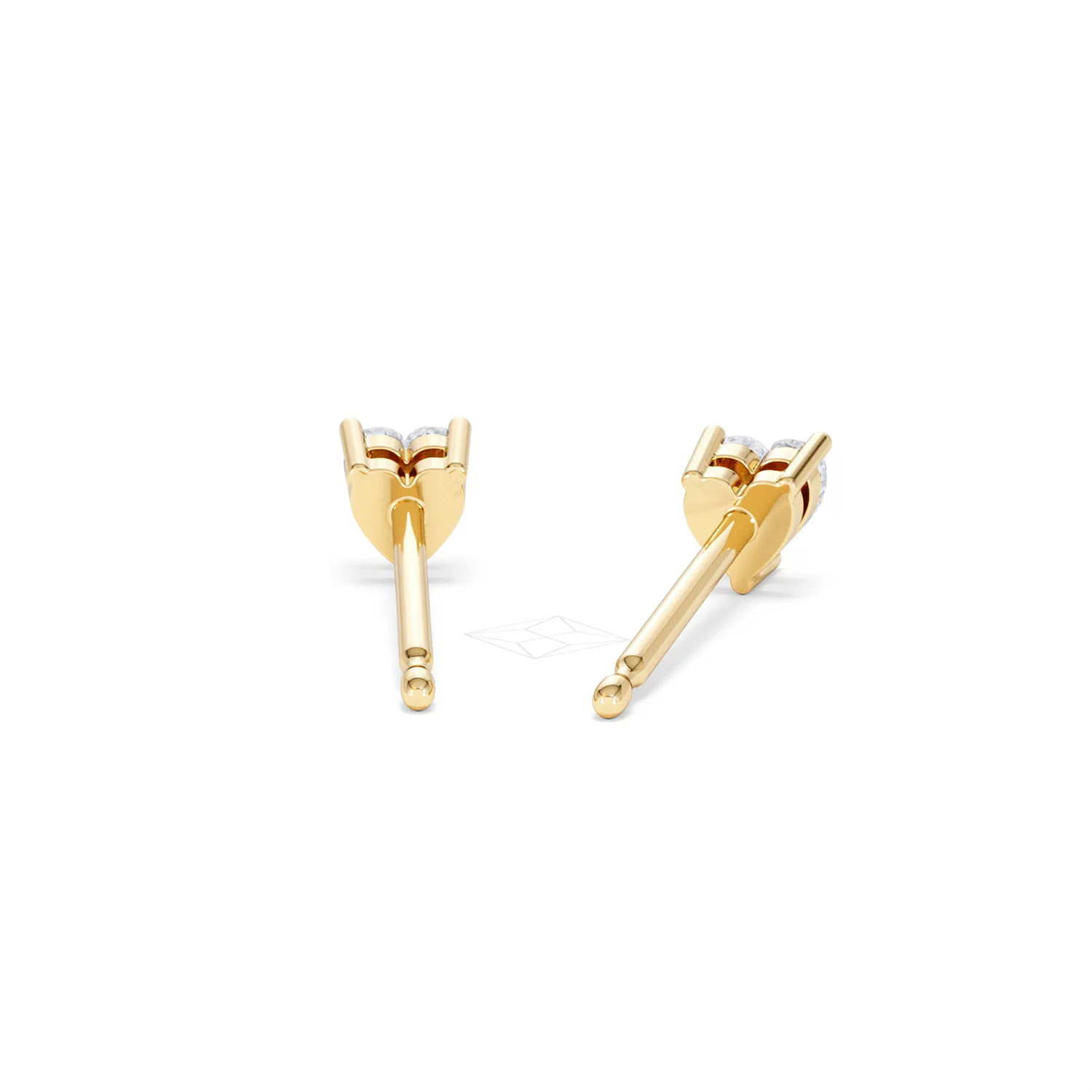 Naomi Heart Cut Lab Diamond Stud Earrings 0.30ct H/SI in 18k Gold Vermeil - Image 48