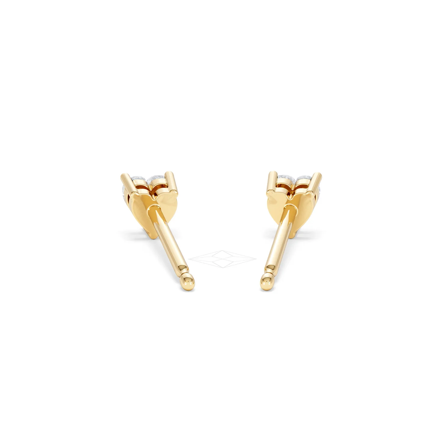 Naomi Heart Cut Lab Diamond Stud Earrings 0.30ct H/SI in 18k Gold Vermeil - Image 50