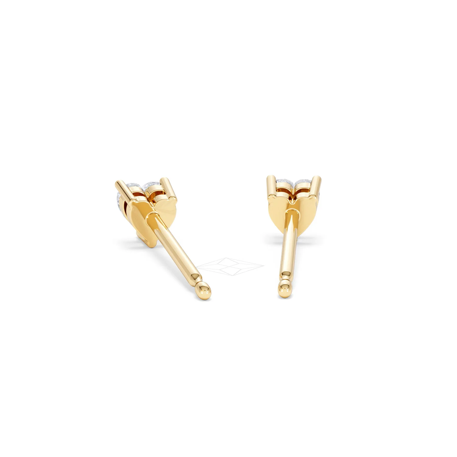 Naomi Heart Cut Lab Diamond Stud Earrings 0.30ct H/SI in 18k Gold Vermeil - Image 51
